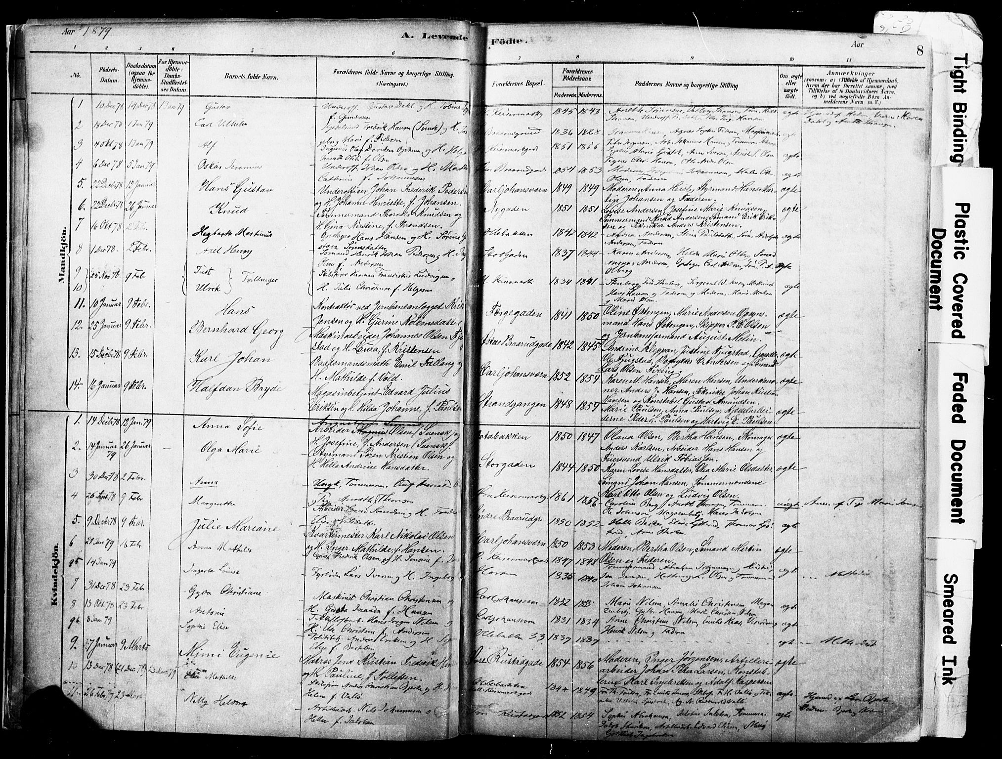 Horten kirkebøker, AV/SAKO-A-348/F/Fa/L0003: Parish register (official) no. 3, 1878-1887, p. 8