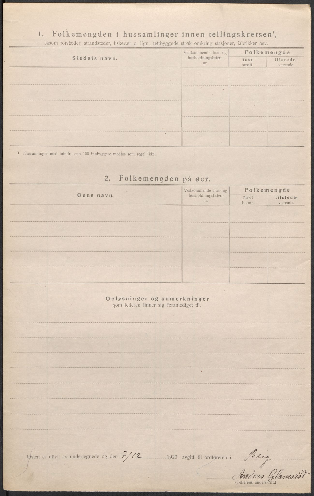 SAO, 1920 census for Berg, 1920, p. 27