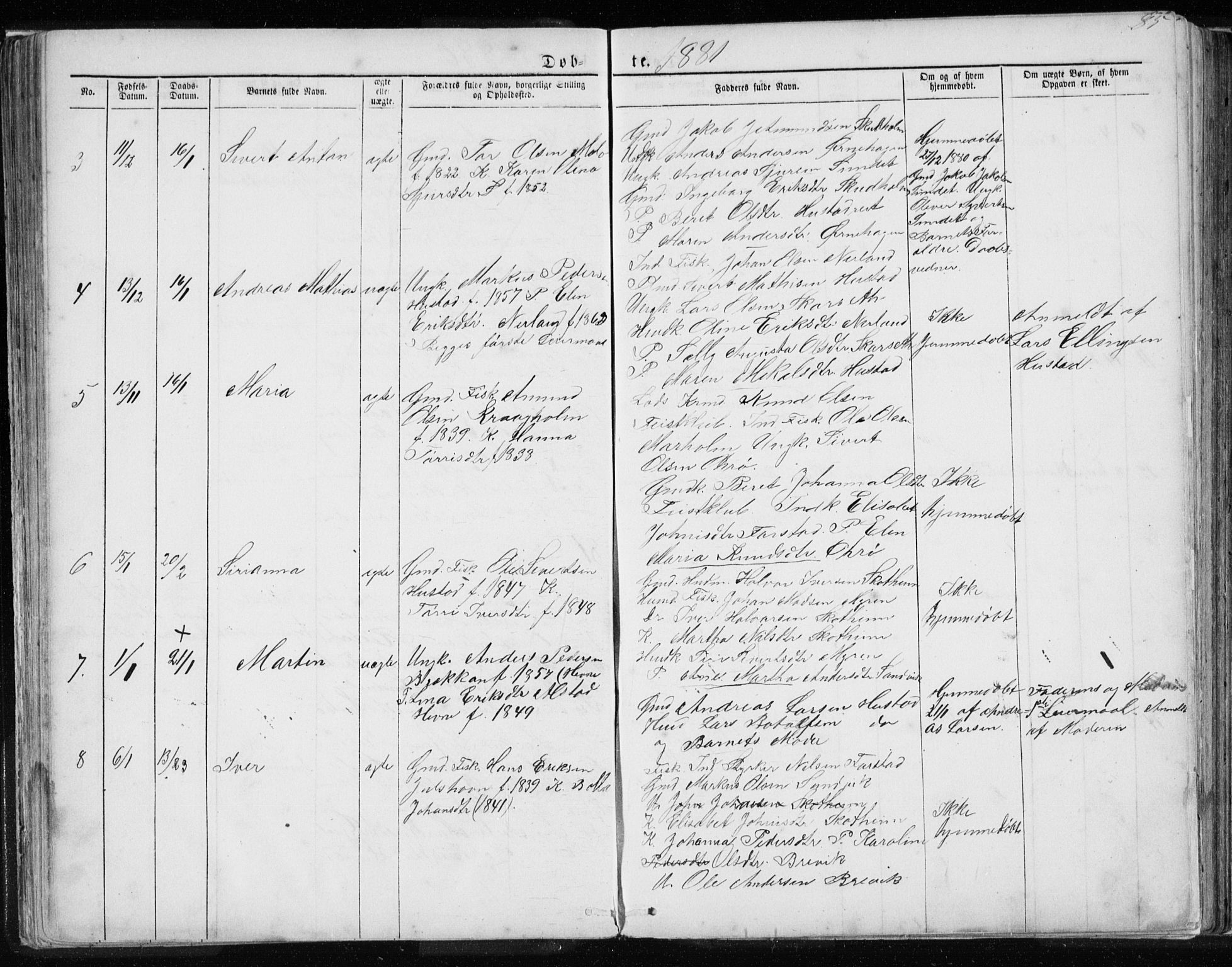 Ministerialprotokoller, klokkerbøker og fødselsregistre - Møre og Romsdal, AV/SAT-A-1454/567/L0782: Parish register (copy) no. 567C02, 1867-1886, p. 85