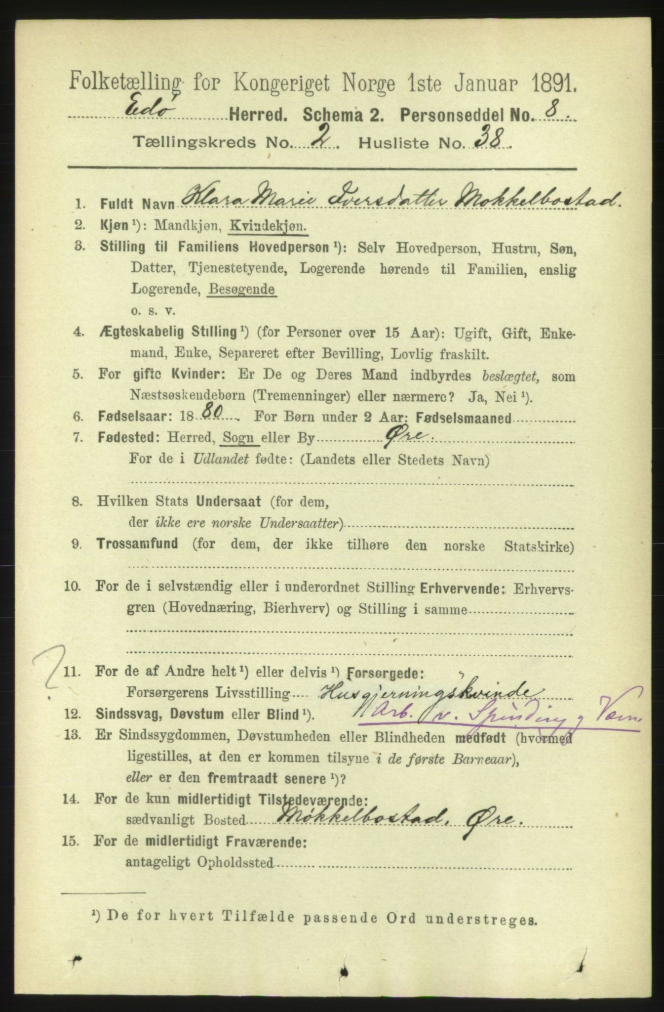 RA, 1891 census for 1573 Edøy, 1891, p. 623