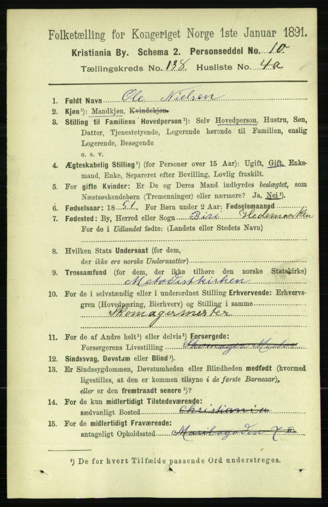 RA, 1891 census for 0301 Kristiania, 1891, p. 76552