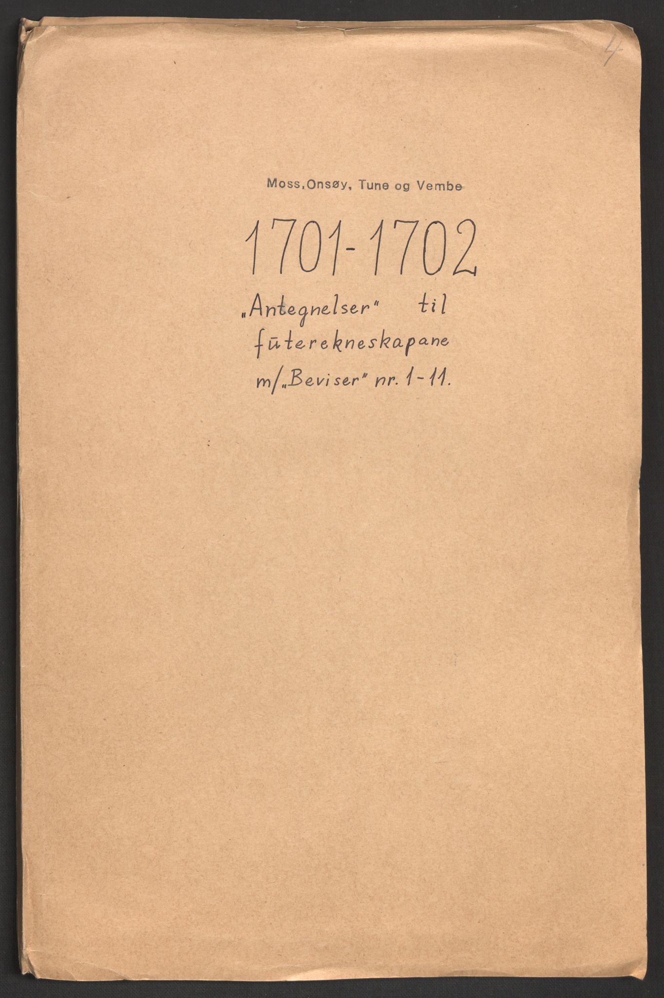 Rentekammeret inntil 1814, Reviderte regnskaper, Fogderegnskap, RA/EA-4092/R04/L0131: Fogderegnskap Moss, Onsøy, Tune, Veme og Åbygge, 1702, p. 251