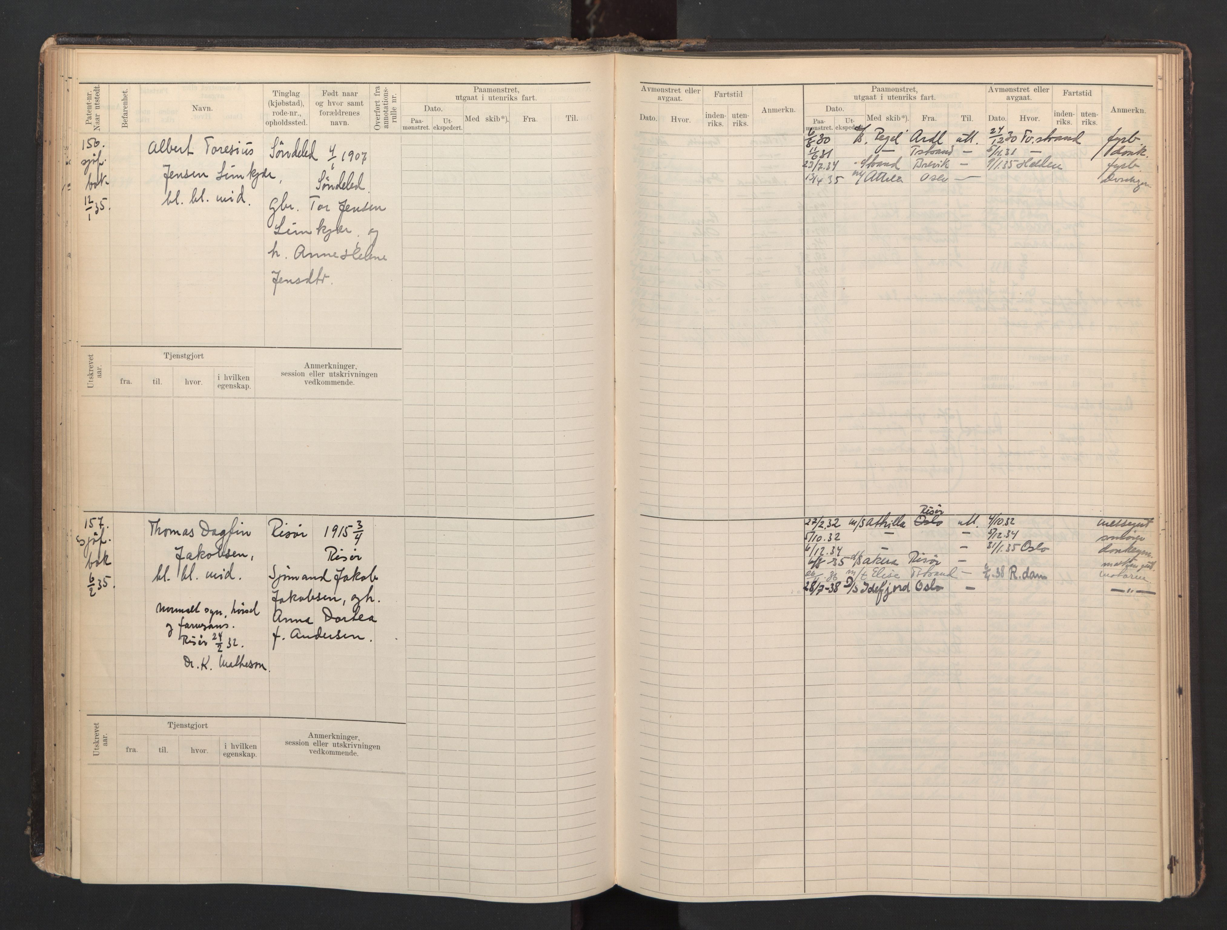 Risør mønstringskrets, AV/SAK-2031-0010/F/Fb/L0007: Hovedrulle B nr 1-265, Q-7, 1894-1948, p. 82