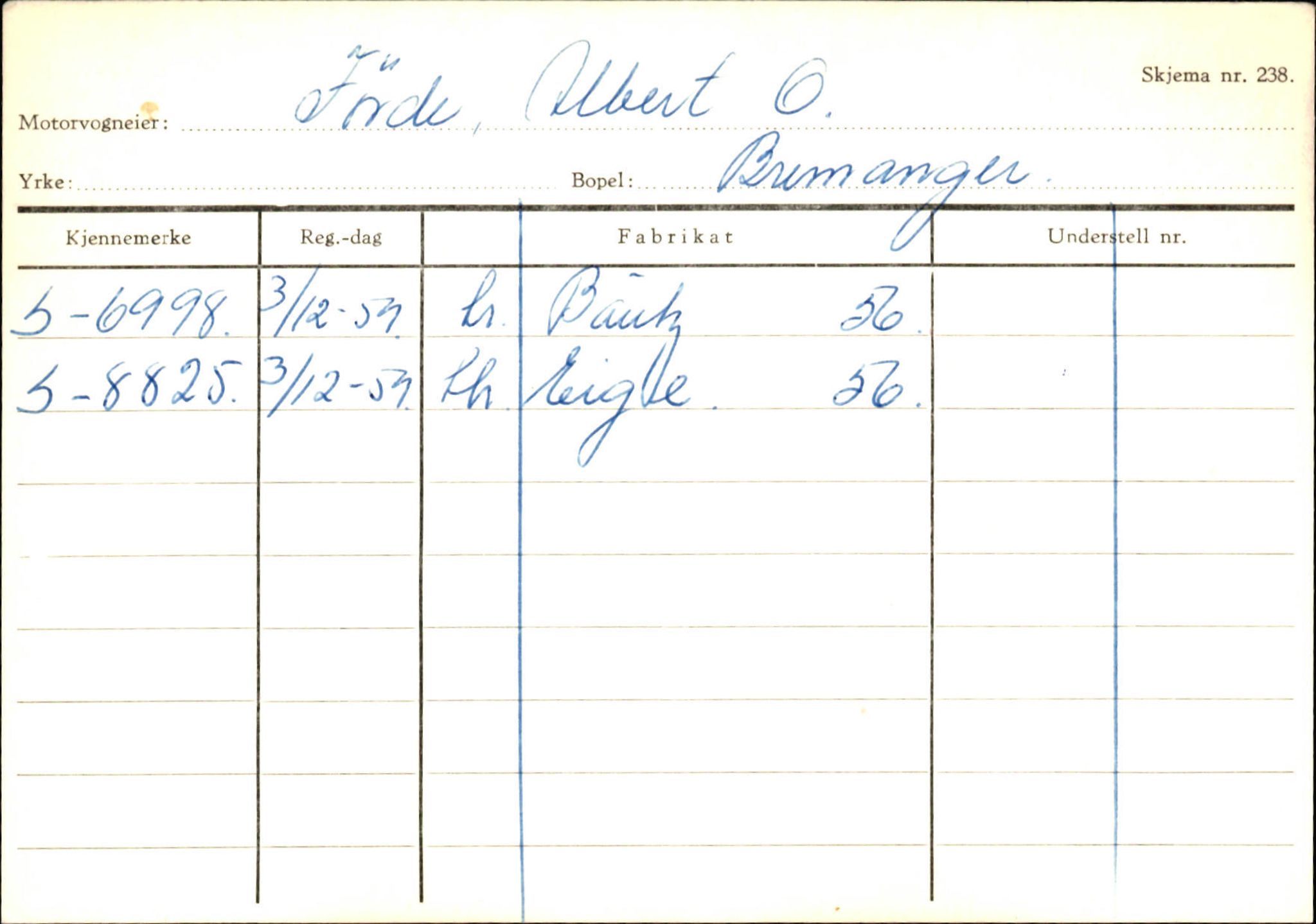 Statens vegvesen, Sogn og Fjordane vegkontor, AV/SAB-A-5301/4/F/L0133: Eigarregister Bremanger A-Å. Gaular A-H, 1945-1975, p. 431