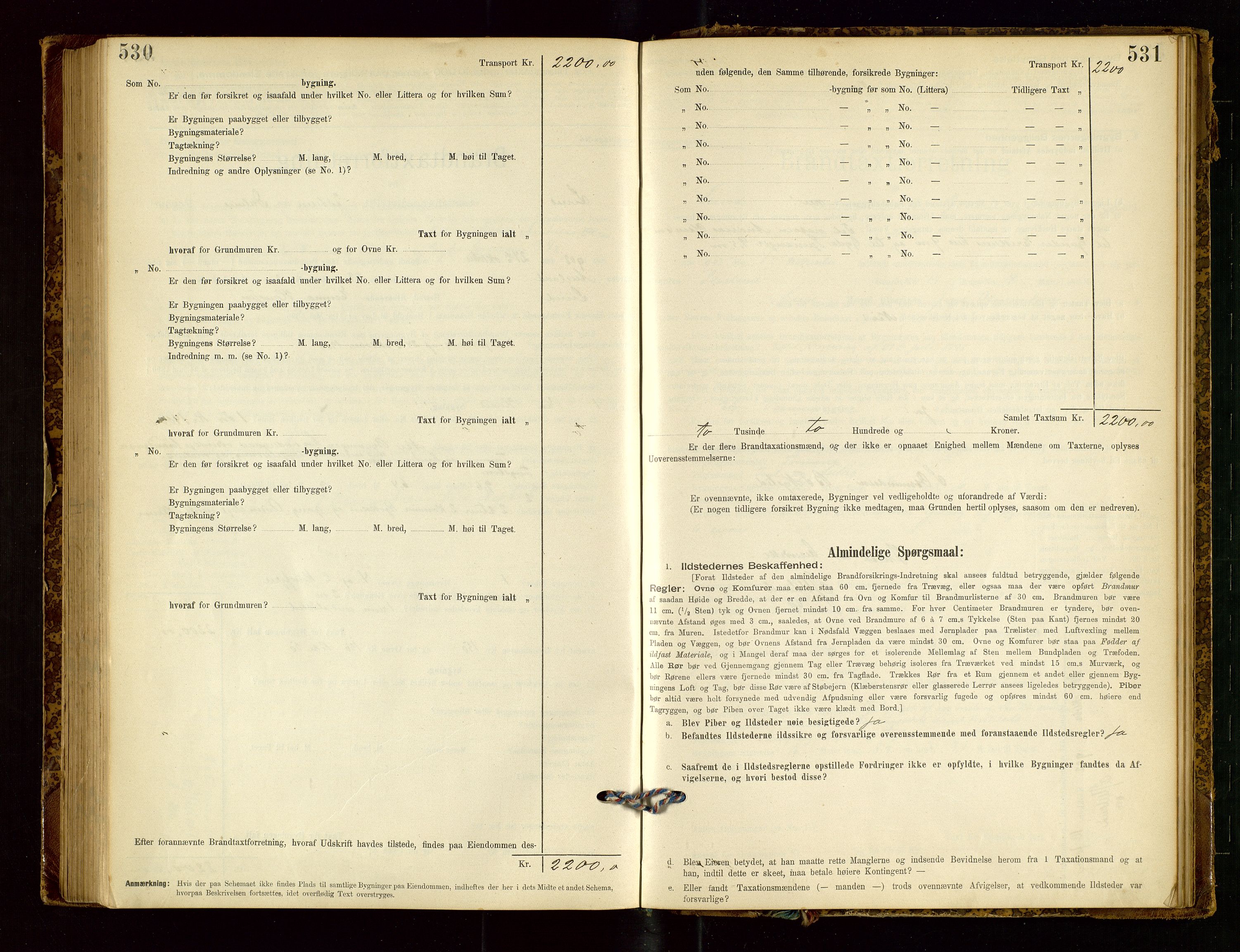 Lund lensmannskontor, SAST/A-100303/Gob/L0001: "Brandtakstprotokol", 1894-1907, p. 530-531