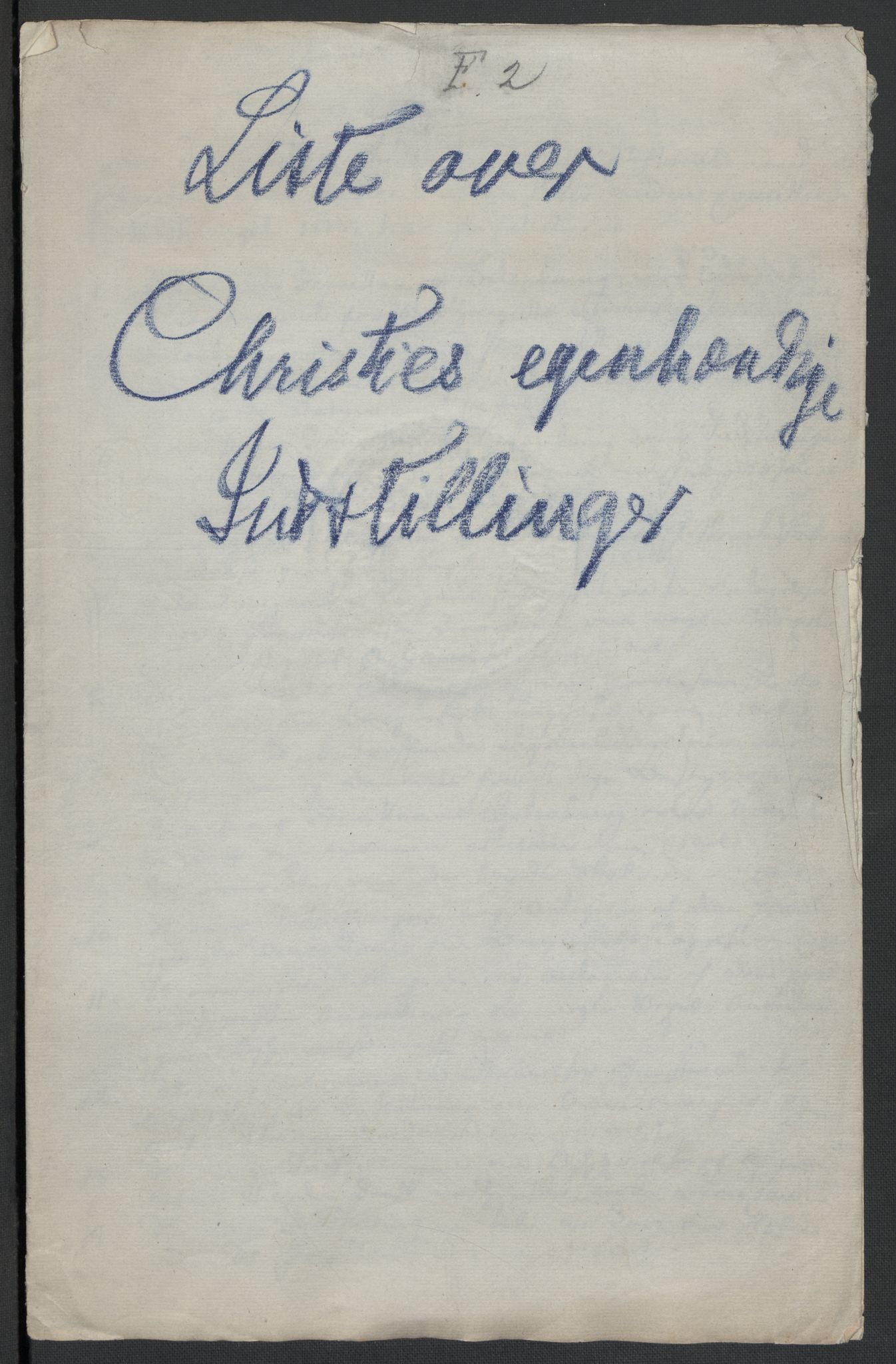 Christie, Wilhelm Frimann Koren, AV/RA-PA-0014/F/L0006: Christies dokumenter fra Stortinget, 1817-1818, p. 252