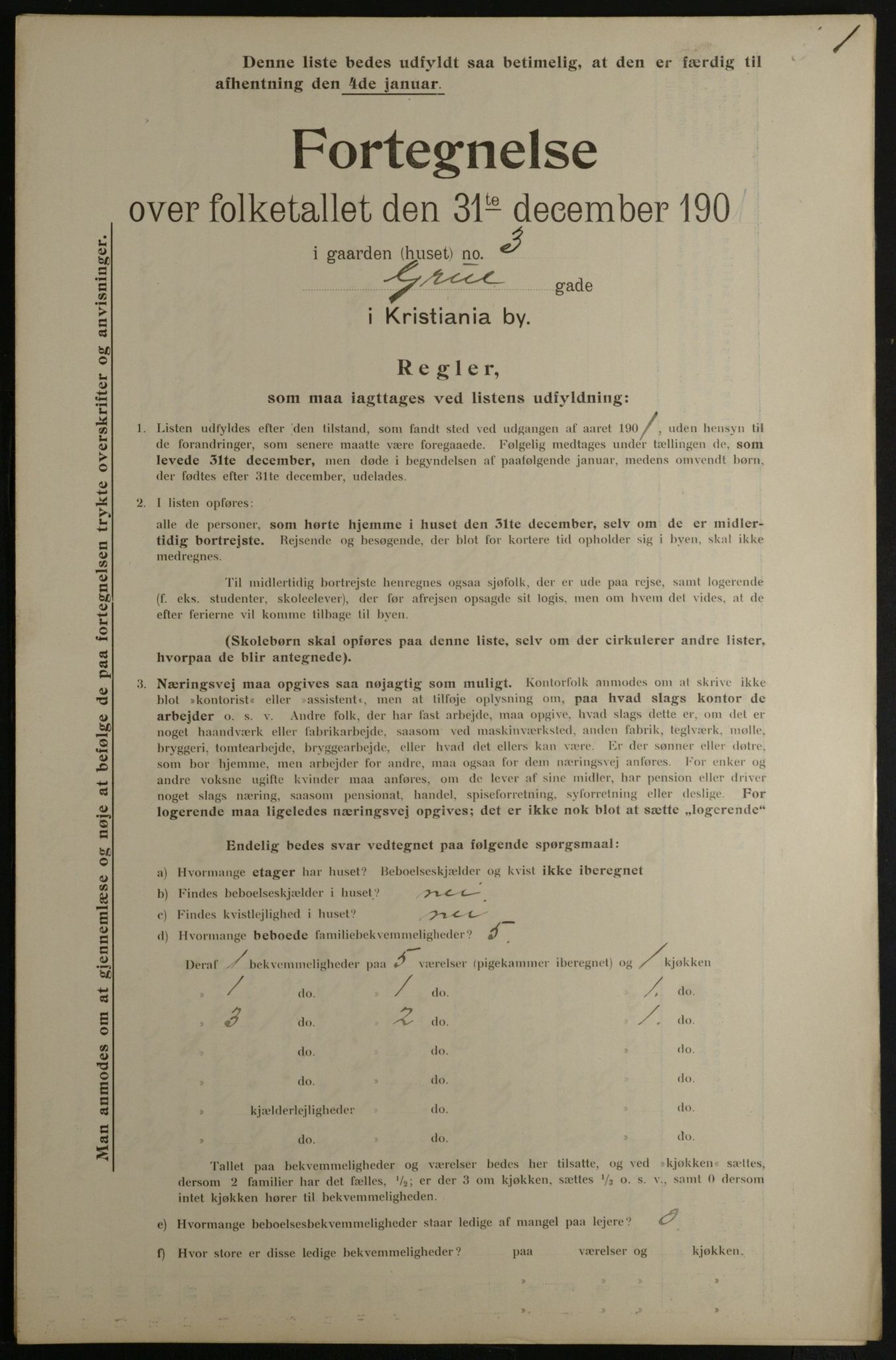 OBA, Municipal Census 1901 for Kristiania, 1901, p. 4915