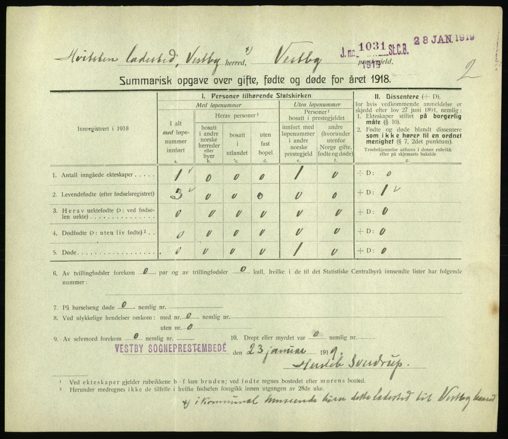 Statistisk sentralbyrå, Sosiodemografiske emner, Befolkning, RA/S-2228/D/Df/Dfb/Dfbh/L0059: Summariske oppgaver over gifte, fødte og døde for hele landet., 1918, p. 155