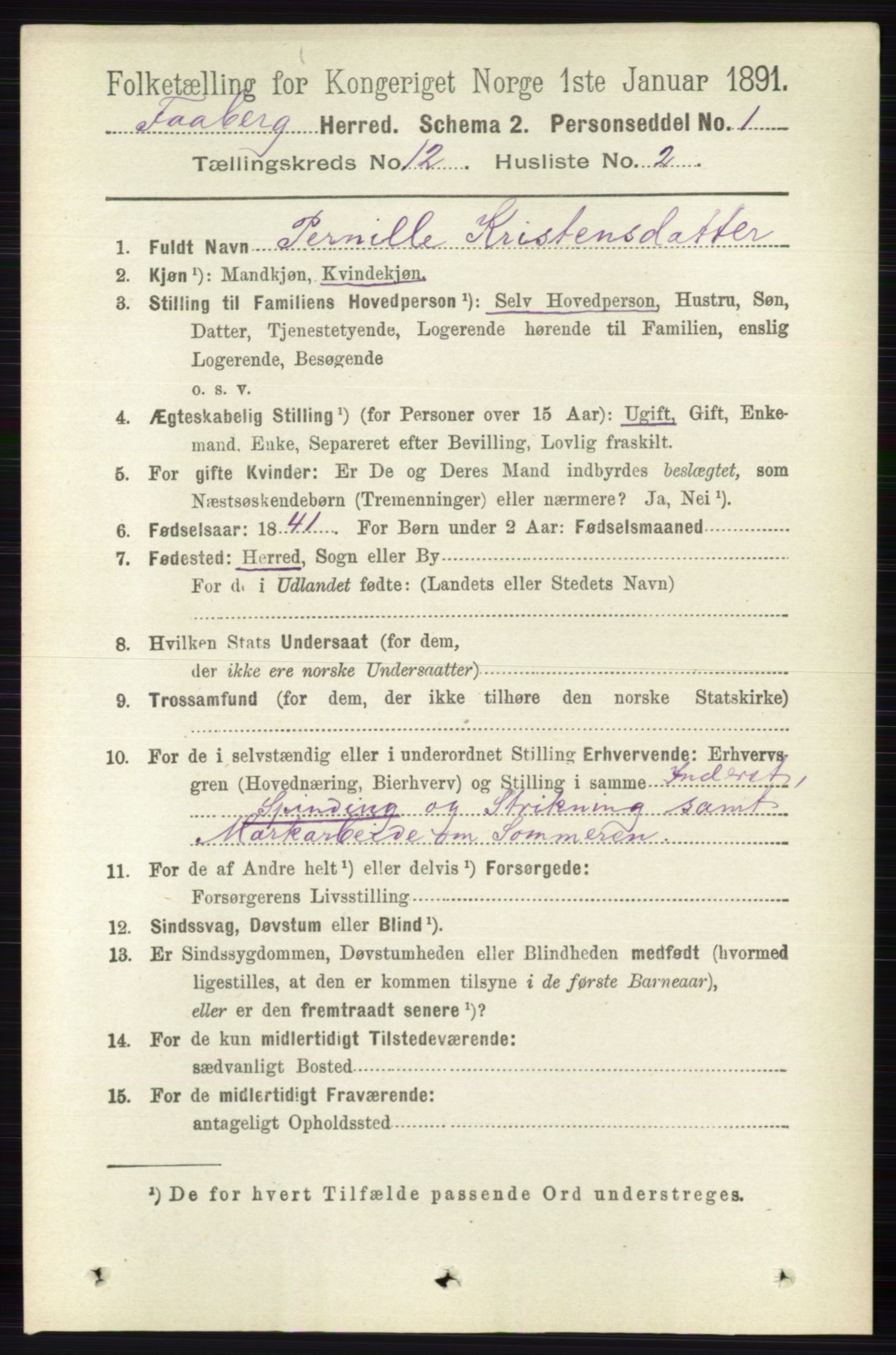 RA, 1891 census for 0524 Fåberg, 1891, p. 4774