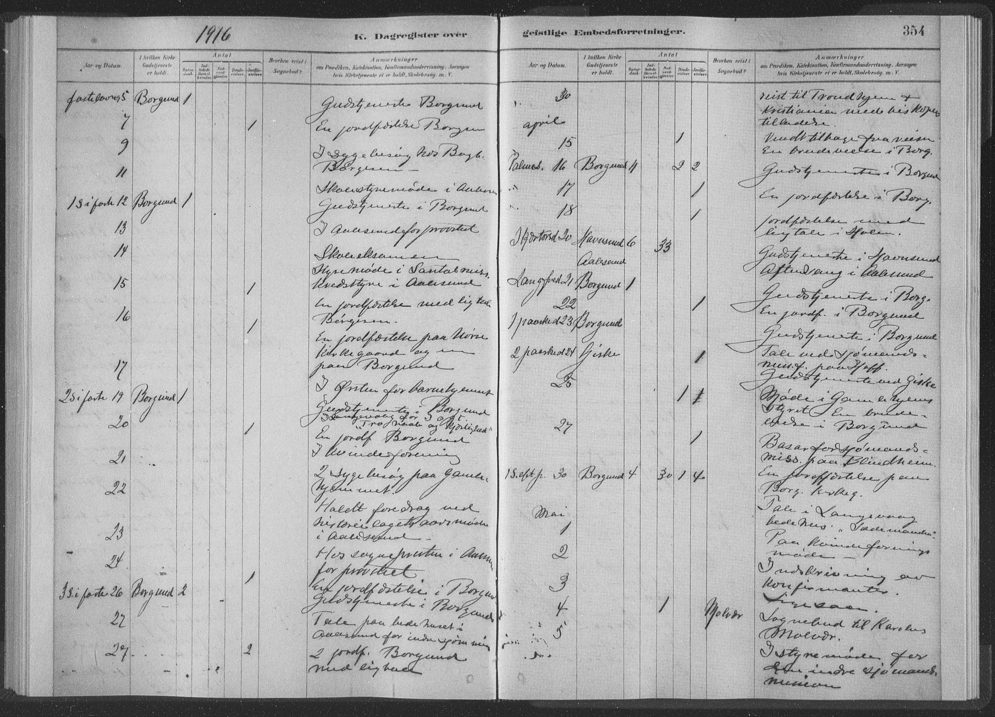 Ministerialprotokoller, klokkerbøker og fødselsregistre - Møre og Romsdal, SAT/A-1454/528/L0404: Parish register (official) no. 528A13II, 1880-1922, p. 354