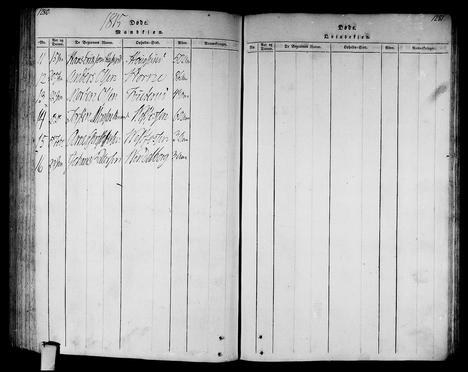 Eiker kirkebøker, AV/SAKO-A-4/F/Fa/L0010: Parish register (official) no. I 10, 1806-1815, p. 1280-1281