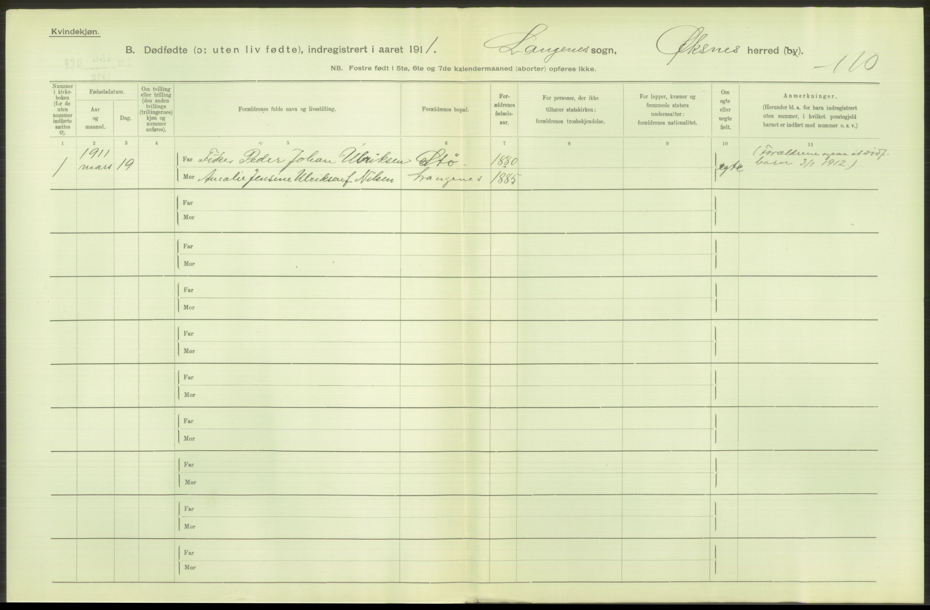 Statistisk sentralbyrå, Sosiodemografiske emner, Befolkning, RA/S-2228/D/Df/Dfb/Dfba/L0046: Nordlands amt:  Døde, dødfødte. Bygder og byer., 1911, p. 124