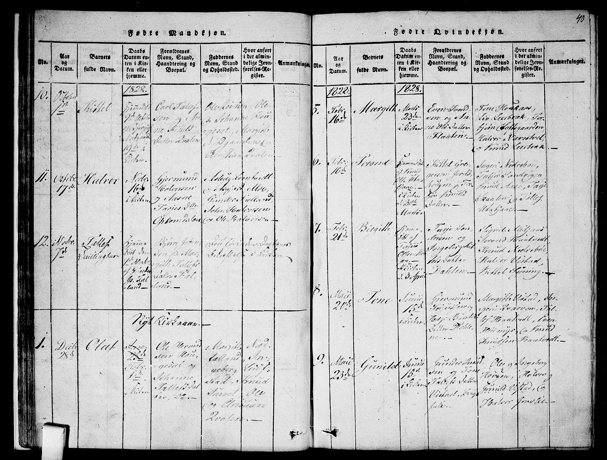 Mo kirkebøker, SAKO/A-286/F/Fa/L0004: Parish register (official) no. I 4, 1814-1844, p. 40