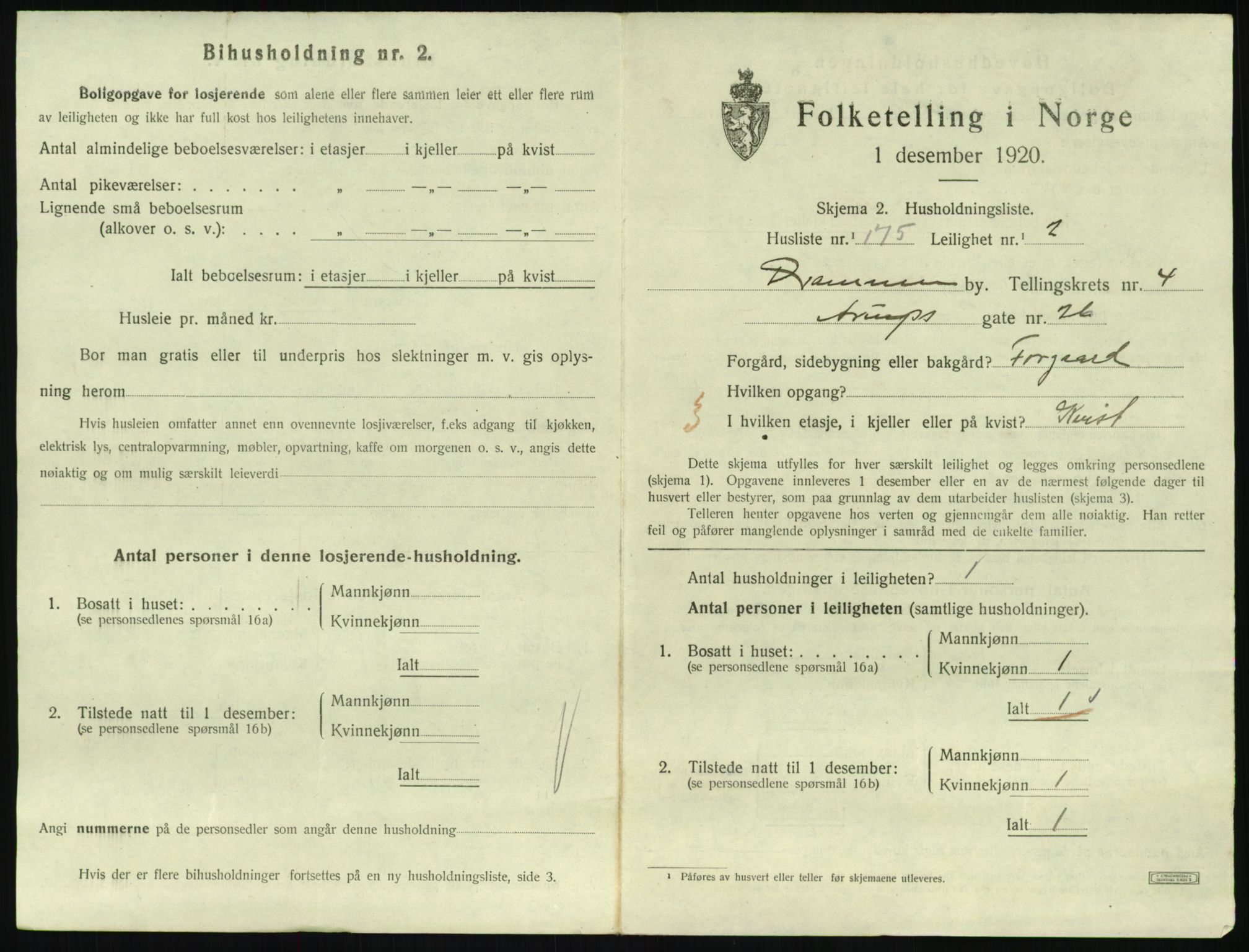 SAKO, 1920 census for Drammen, 1920, p. 9903