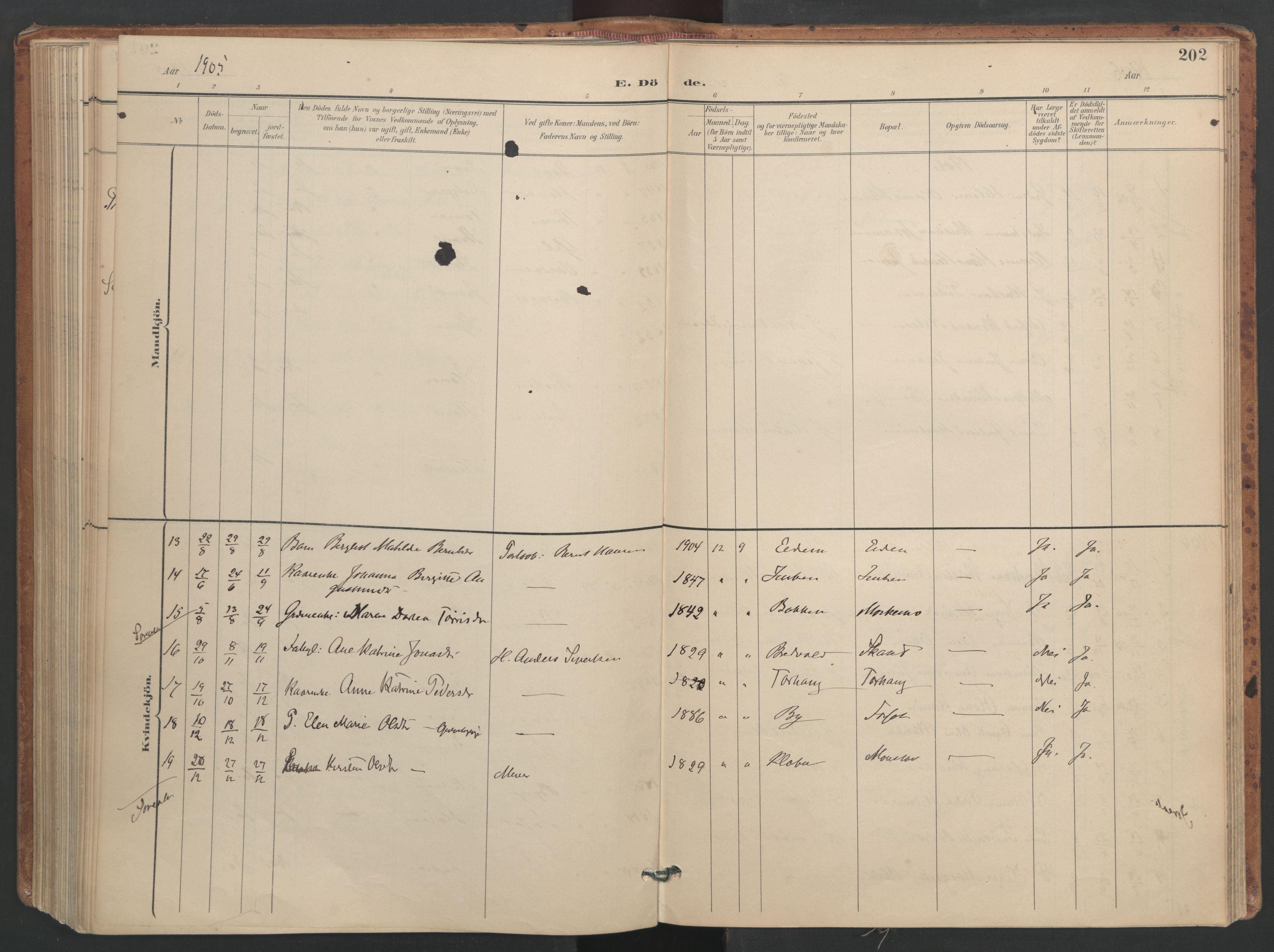 Ministerialprotokoller, klokkerbøker og fødselsregistre - Sør-Trøndelag, AV/SAT-A-1456/655/L0681: Parish register (official) no. 655A10, 1895-1907, p. 202