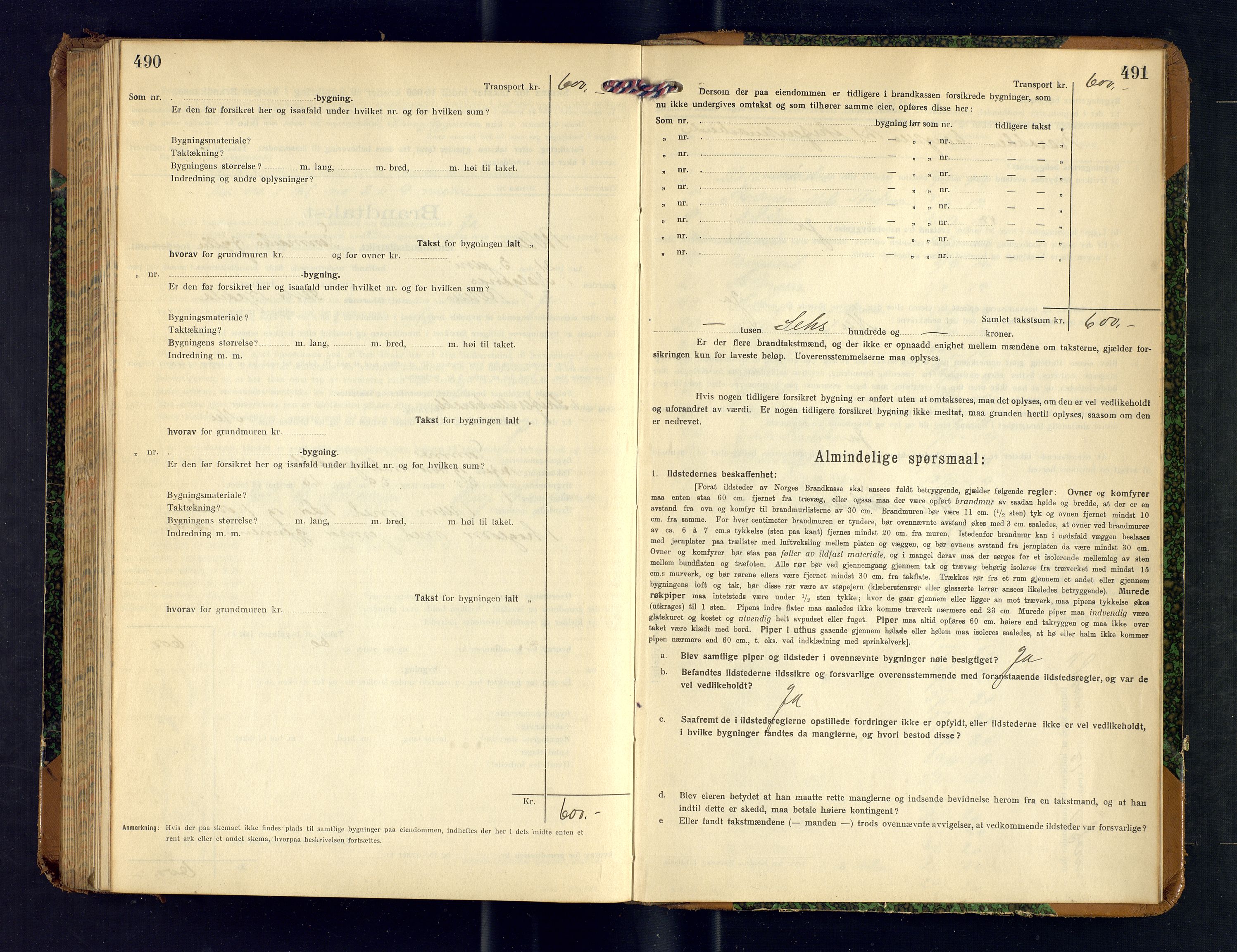 Alta lensmannskontor, AV/SATØ-S-1165/O/Ob/L0173: Branntakstprotokoll, 1919-1921, p. 490-491