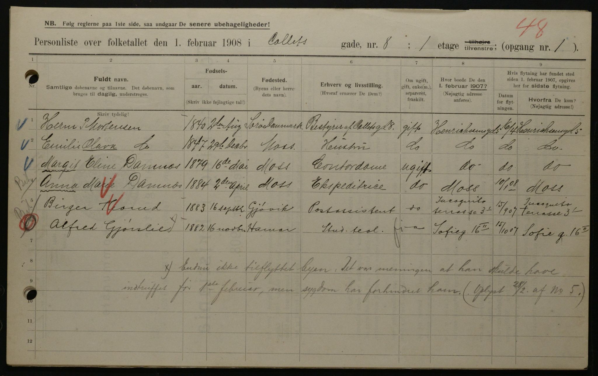 OBA, Municipal Census 1908 for Kristiania, 1908, p. 12220