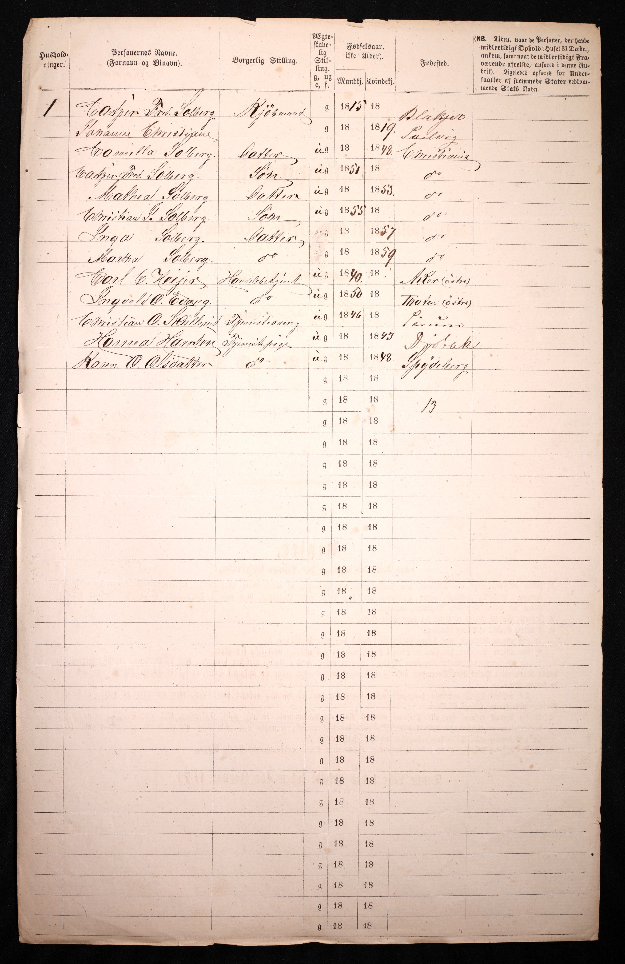 RA, 1870 census for 0301 Kristiania, 1870, p. 3094