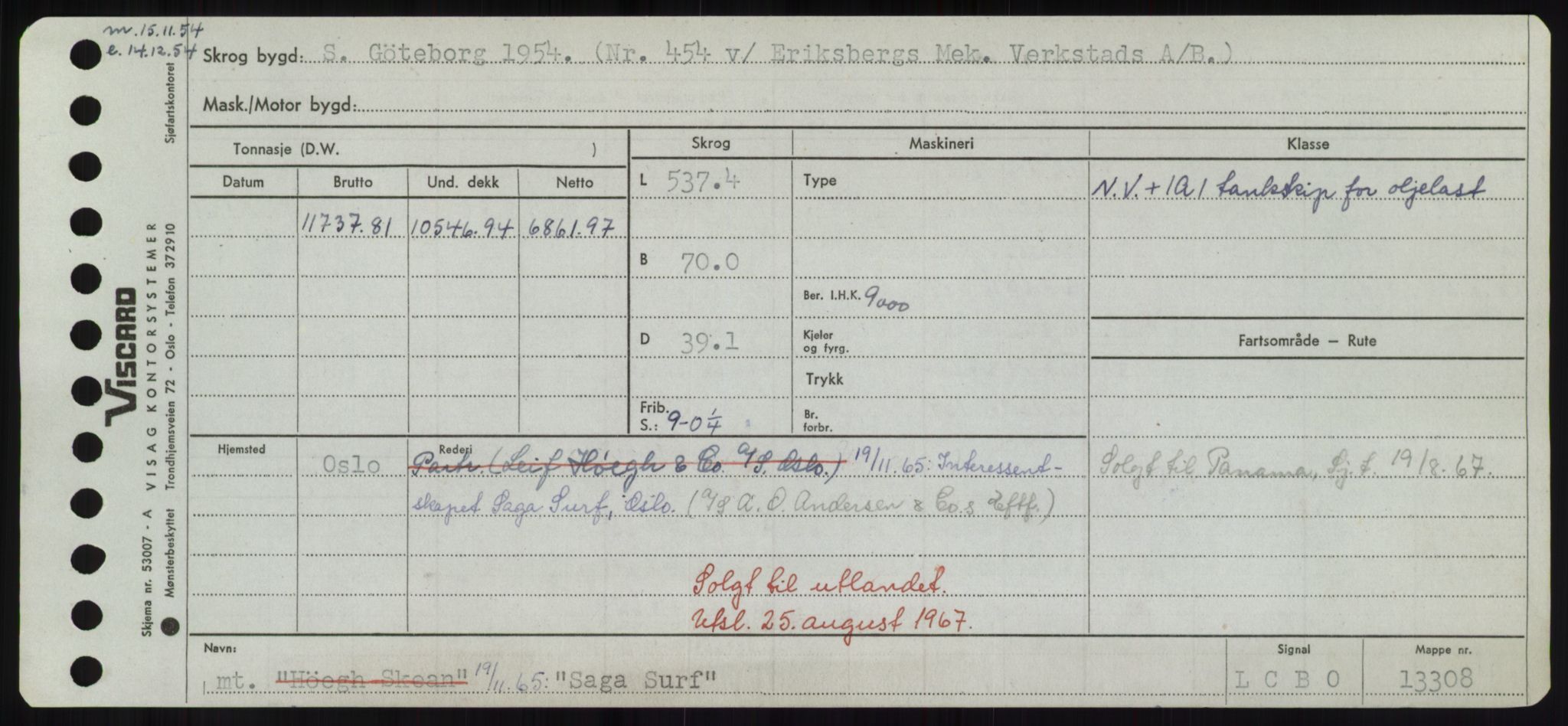 Sjøfartsdirektoratet med forløpere, Skipsmålingen, RA/S-1627/H/Hd/L0031: Fartøy, Rju-Sam, p. 539