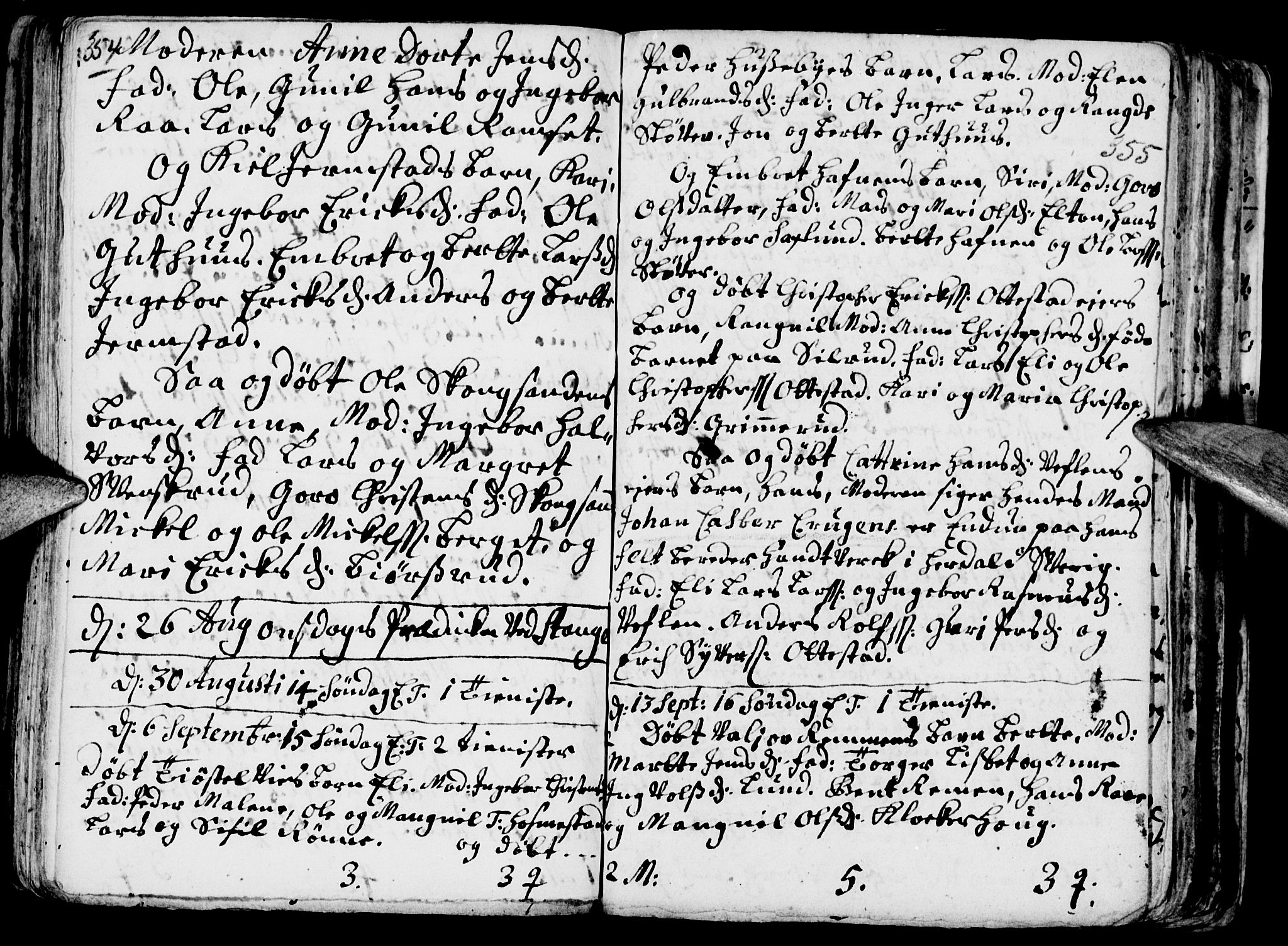 Stange prestekontor, AV/SAH-PREST-002/K/L0002: Parish register (official) no. 2, 1724-1740, p. 354-355