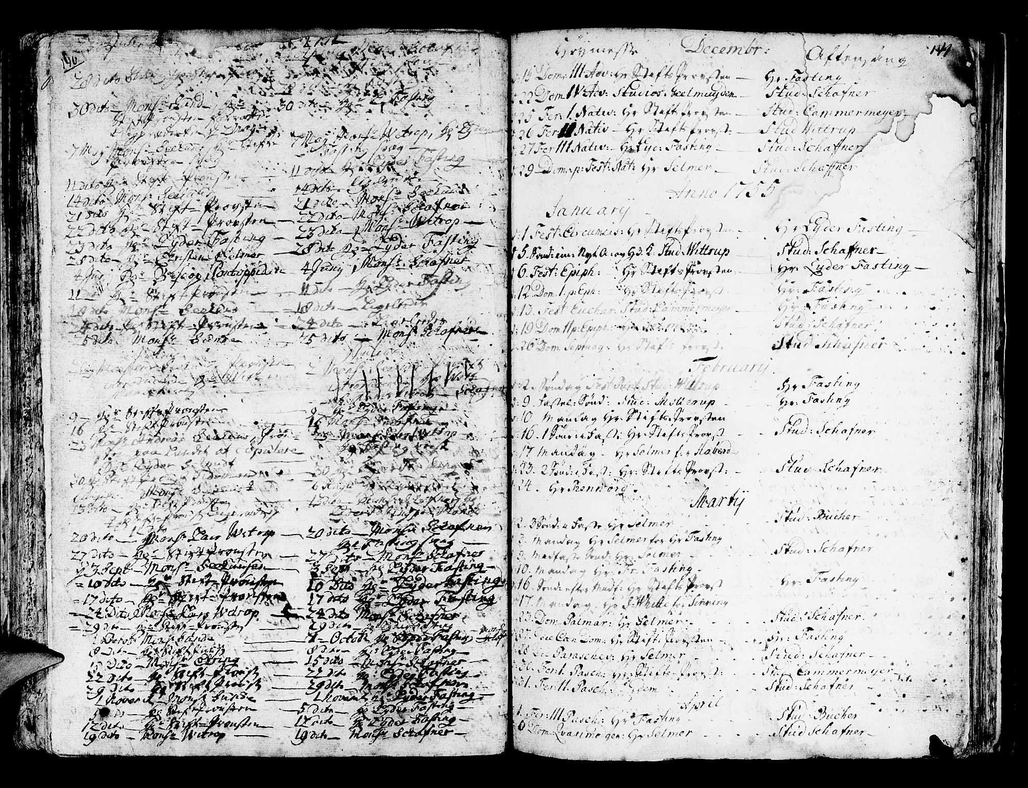 Domkirken sokneprestembete, SAB/A-74801/H/Haa/L0007: Parish register (official) no. A 7, 1725-1826, p. 140-141