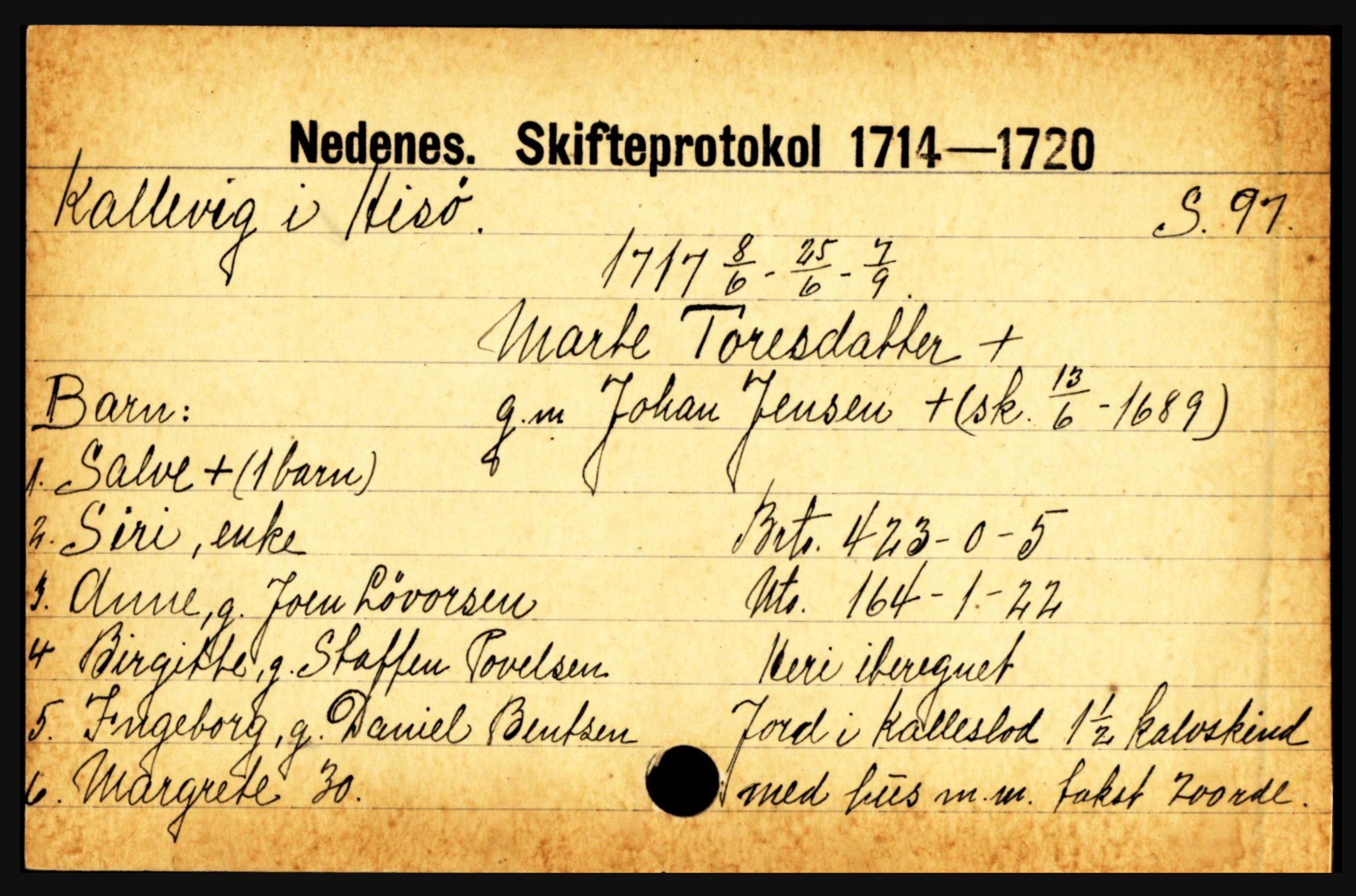 Nedenes sorenskriveri før 1824, AV/SAK-1221-0007/H, p. 14447