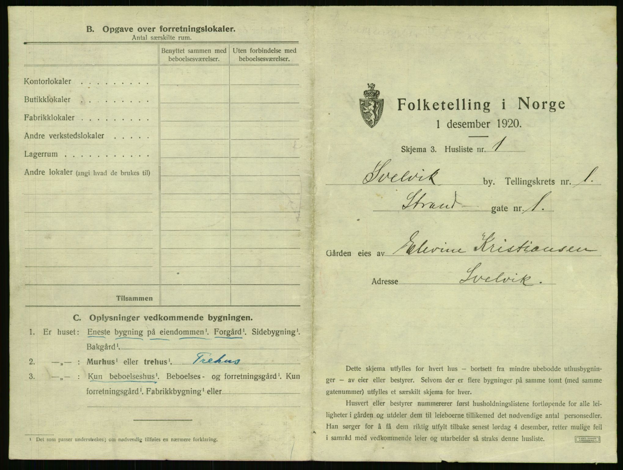 SAKO, 1920 census for Svelvik, 1920, p. 17