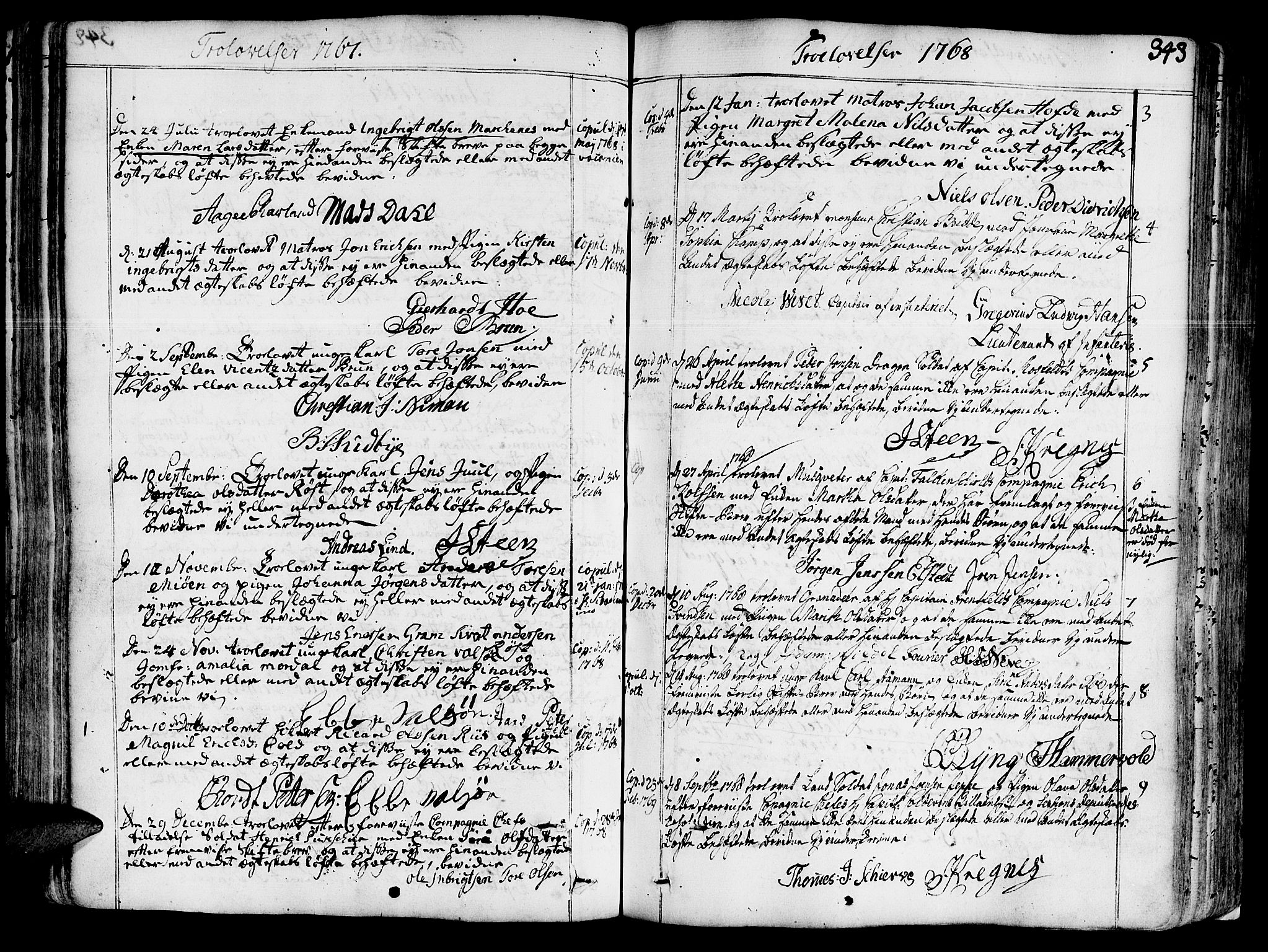 Ministerialprotokoller, klokkerbøker og fødselsregistre - Sør-Trøndelag, SAT/A-1456/602/L0103: Parish register (official) no. 602A01, 1732-1774, p. 343