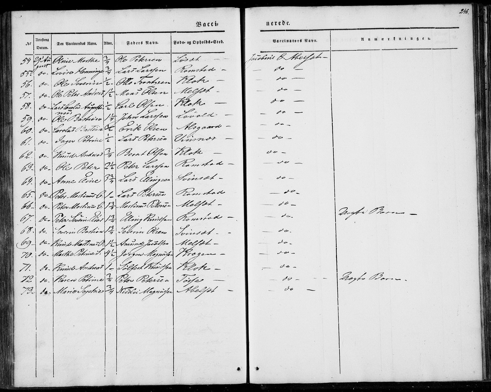 Ministerialprotokoller, klokkerbøker og fødselsregistre - Møre og Romsdal, AV/SAT-A-1454/522/L0312: Parish register (official) no. 522A07, 1843-1851, p. 246