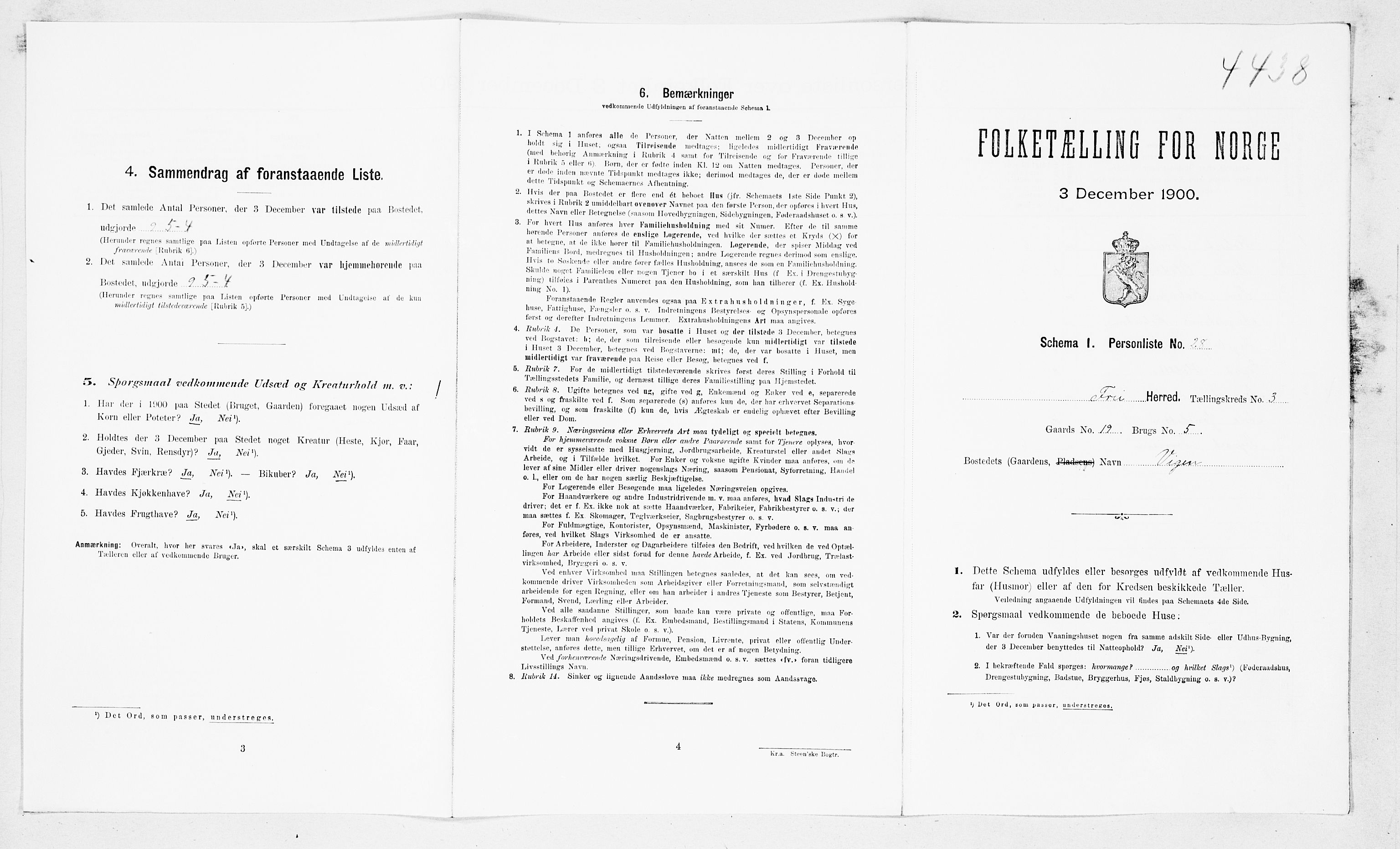 SAT, 1900 census for Frei, 1900, p. 245