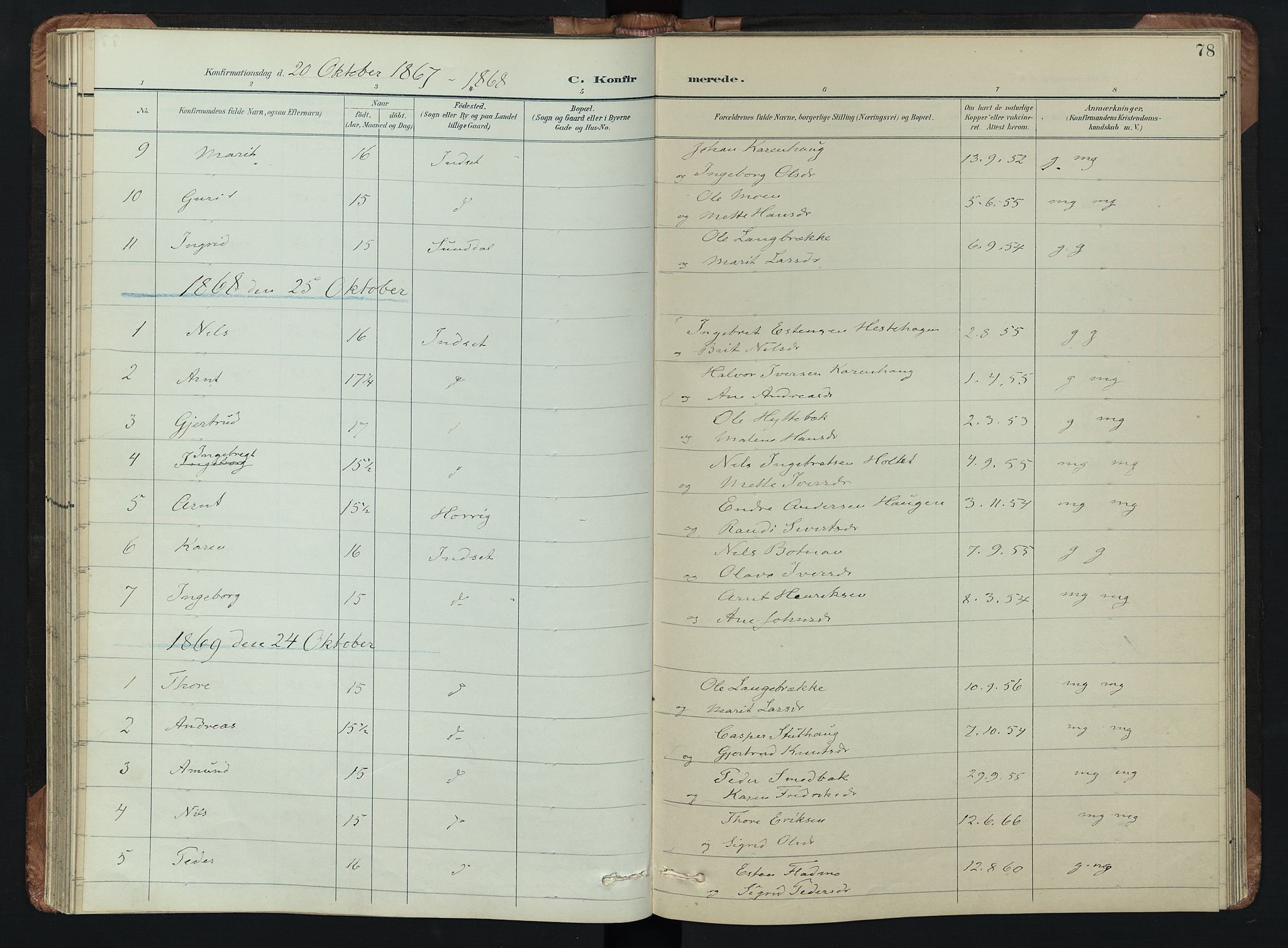 Kvikne prestekontor, SAH/PREST-064/H/Ha/Hab/L0002: Parish register (copy) no. 2, 1859-1901, p. 78