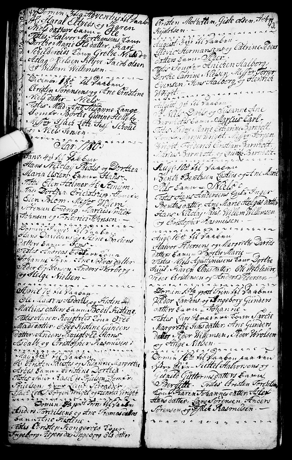 Porsgrunn kirkebøker , SAKO/A-104/G/Ga/L0001: Parish register (copy) no. I 1, 1766-1790, p. 42-43