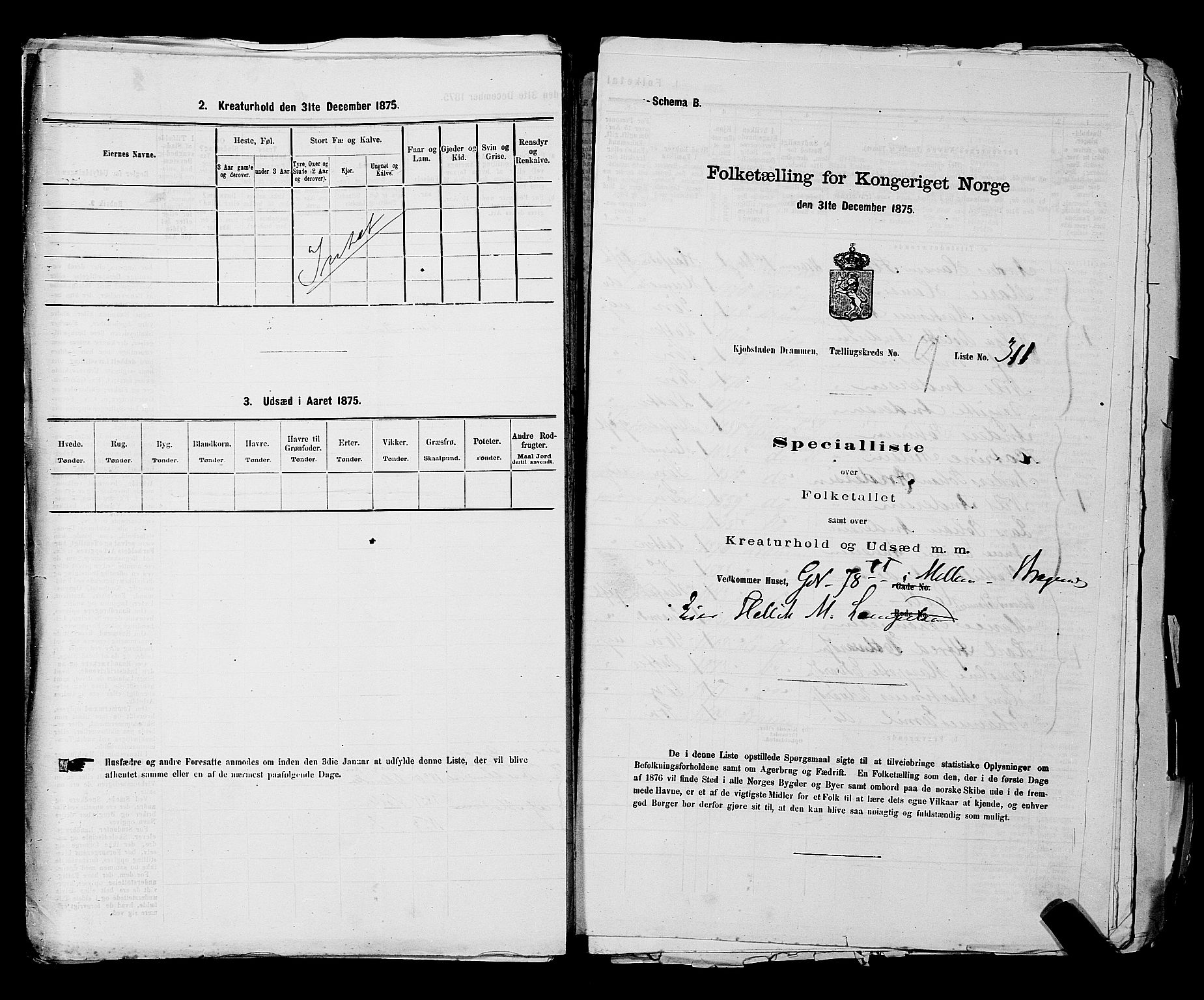 SAKO, 1875 census for 0602 Drammen, 1875, p. 948