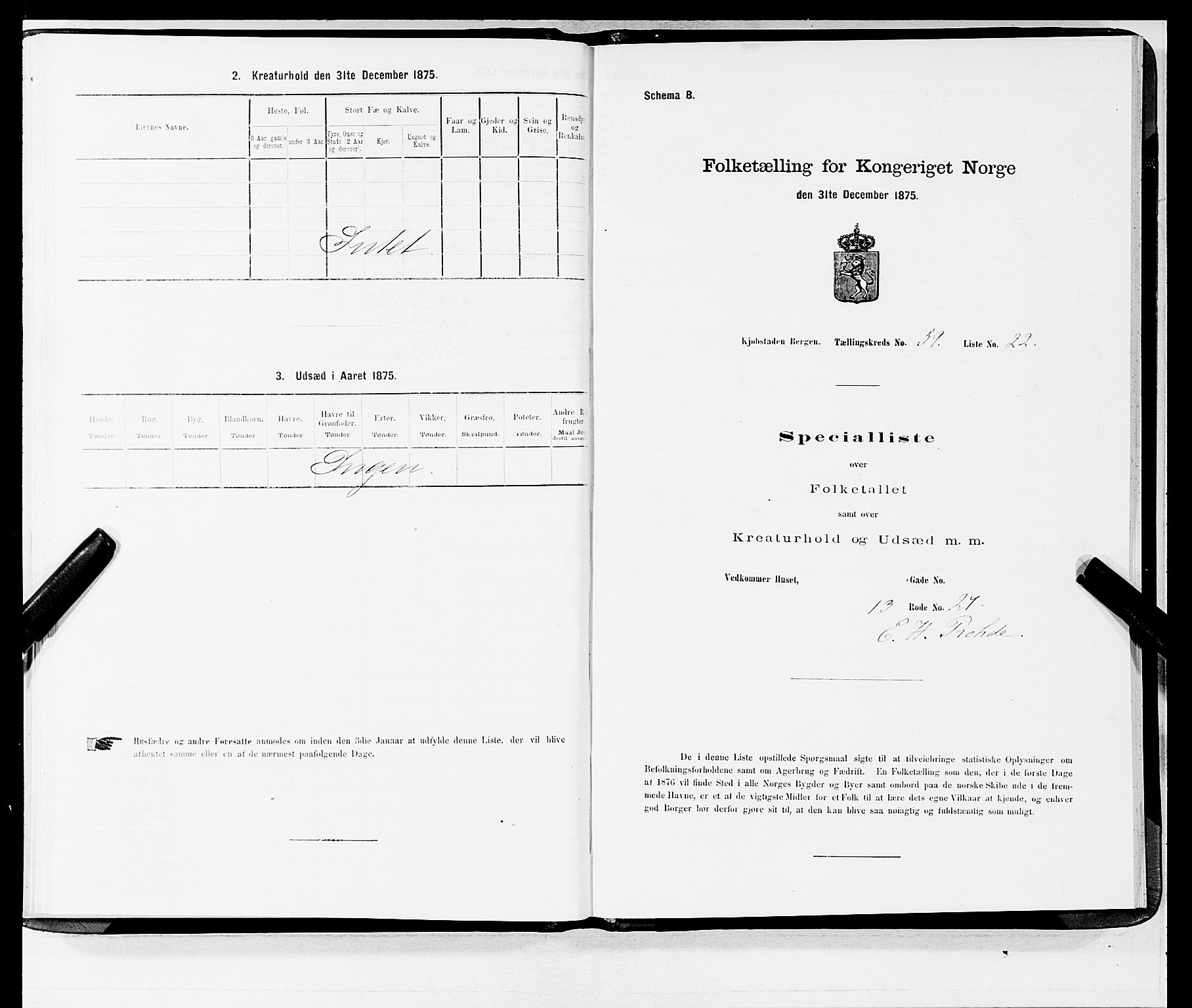 SAB, 1875 census for 1301 Bergen, 1875, p. 3166