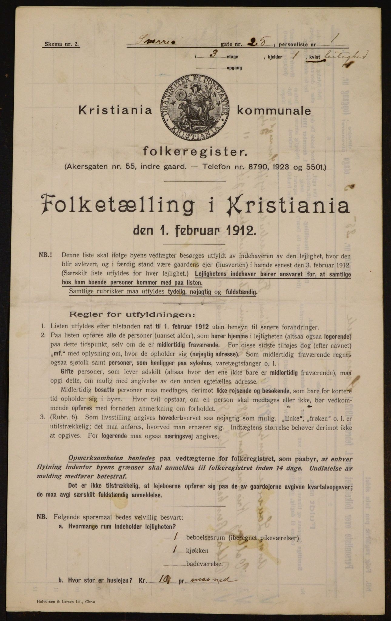 OBA, Municipal Census 1912 for Kristiania, 1912, p. 106115