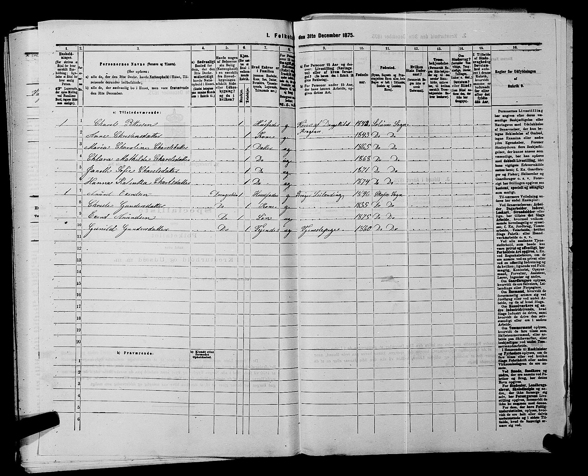 SAKO, 1875 census for 0832P Mo, 1875, p. 437