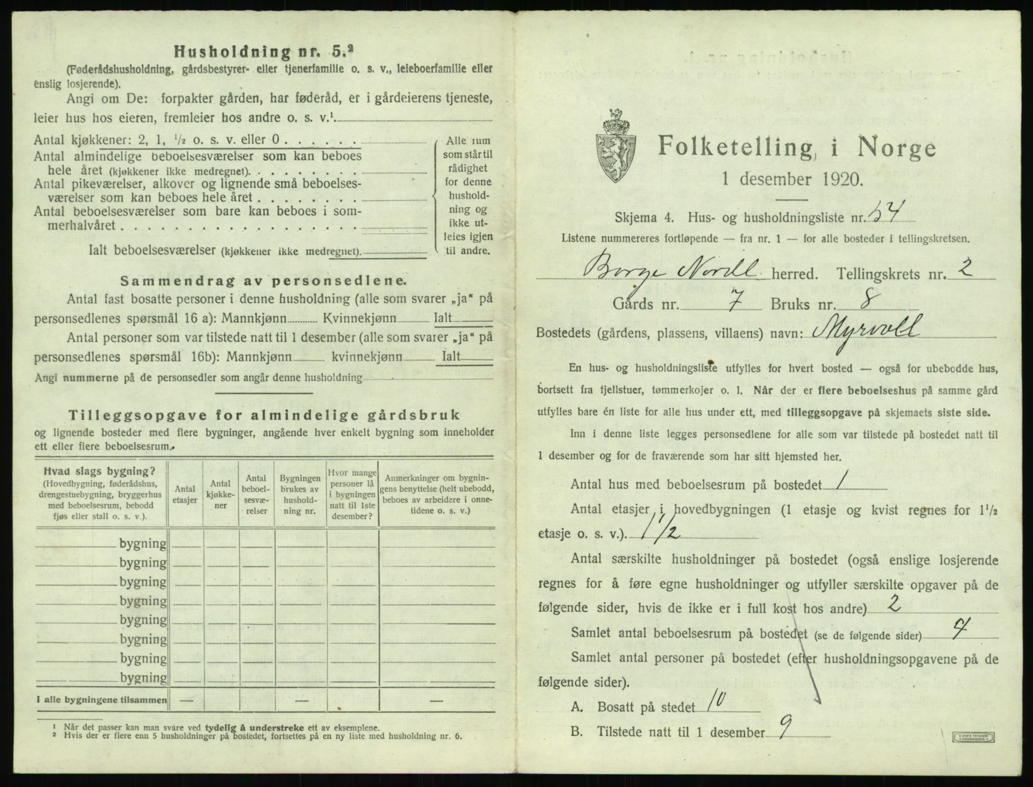 SAT, 1920 census for Borge, 1920, p. 263