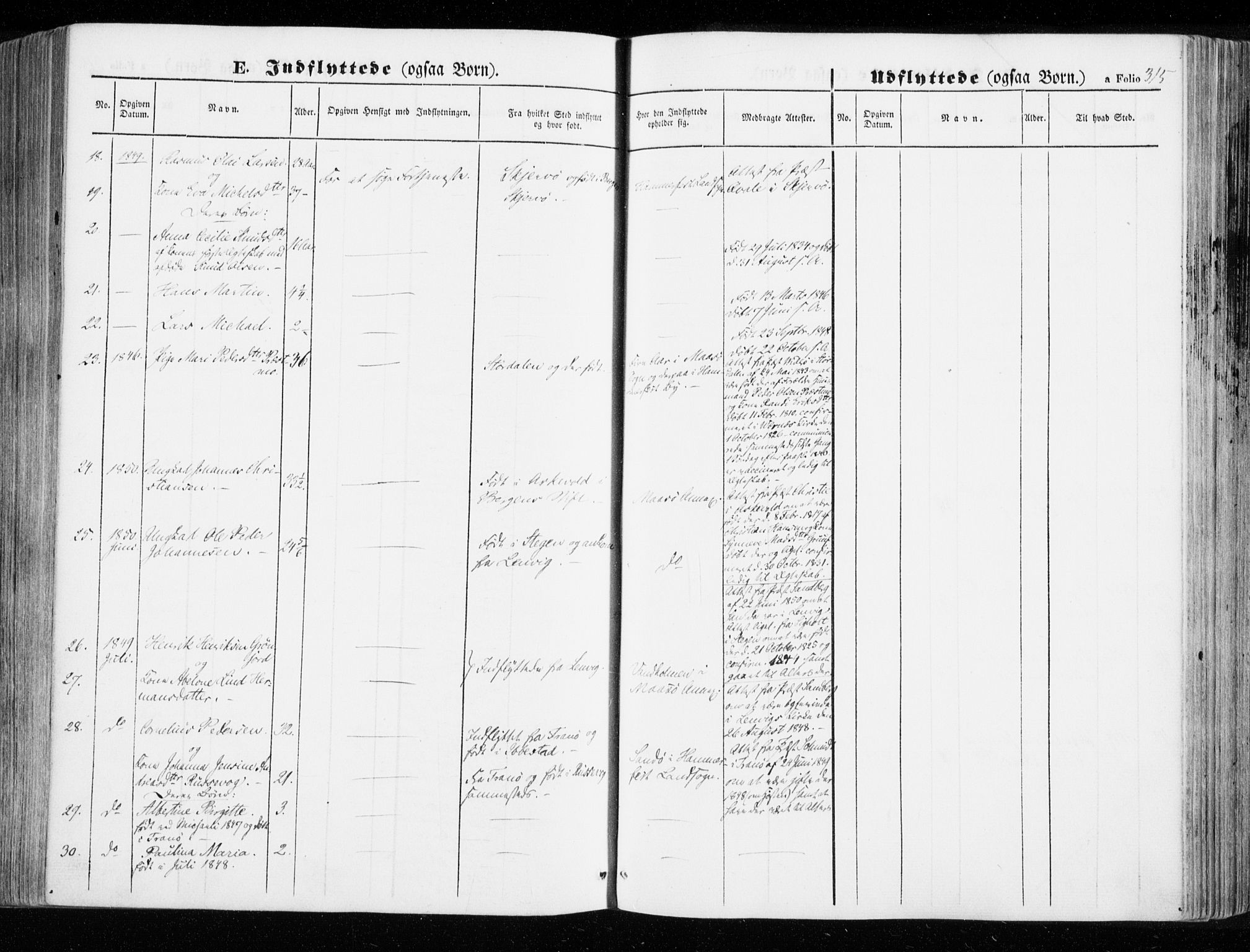 Hammerfest sokneprestkontor, SATØ/S-1347/H/Ha/L0004.kirke: Parish register (official) no. 4, 1843-1856, p. 315