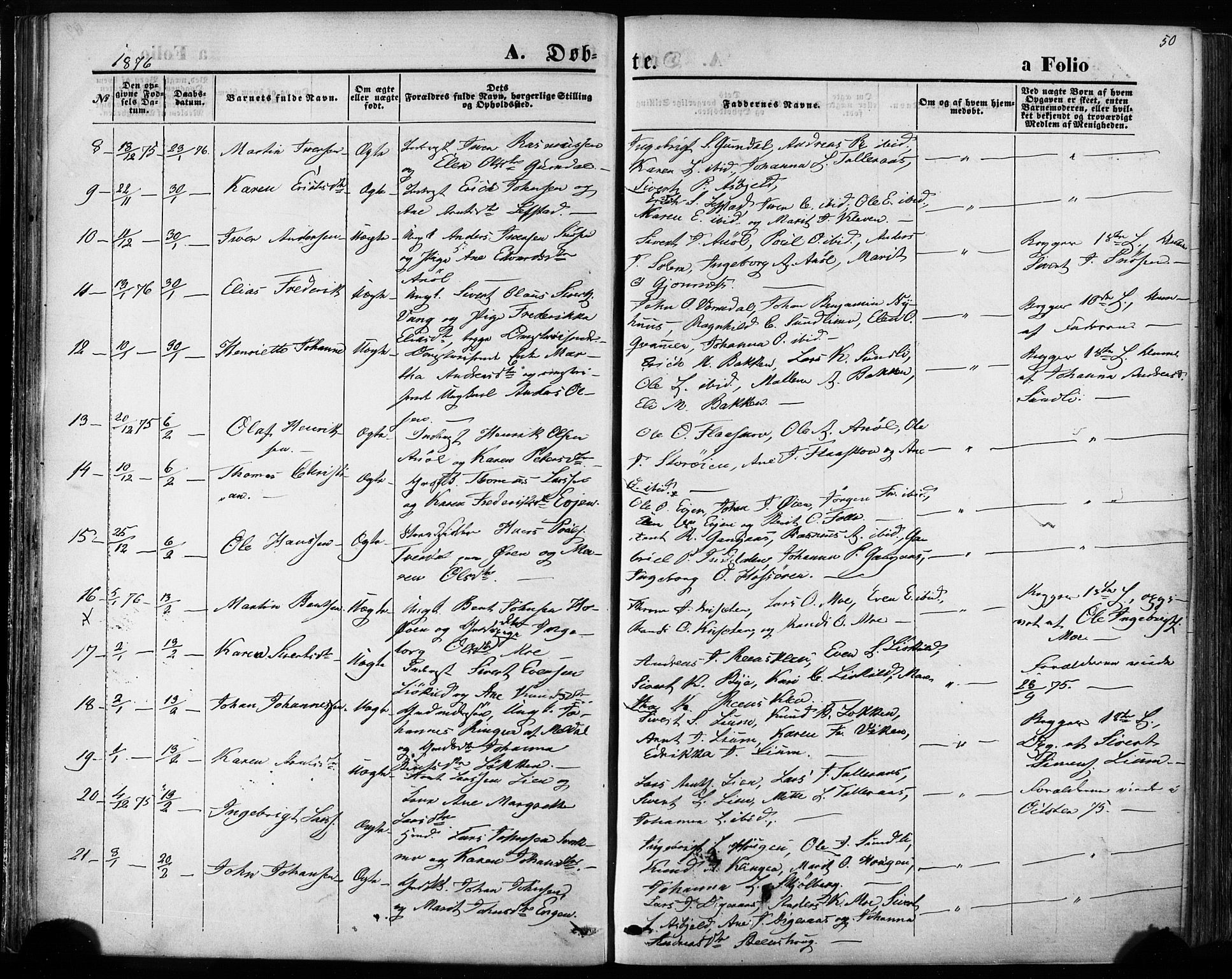 Ministerialprotokoller, klokkerbøker og fødselsregistre - Sør-Trøndelag, SAT/A-1456/668/L0807: Parish register (official) no. 668A07, 1870-1880, p. 50