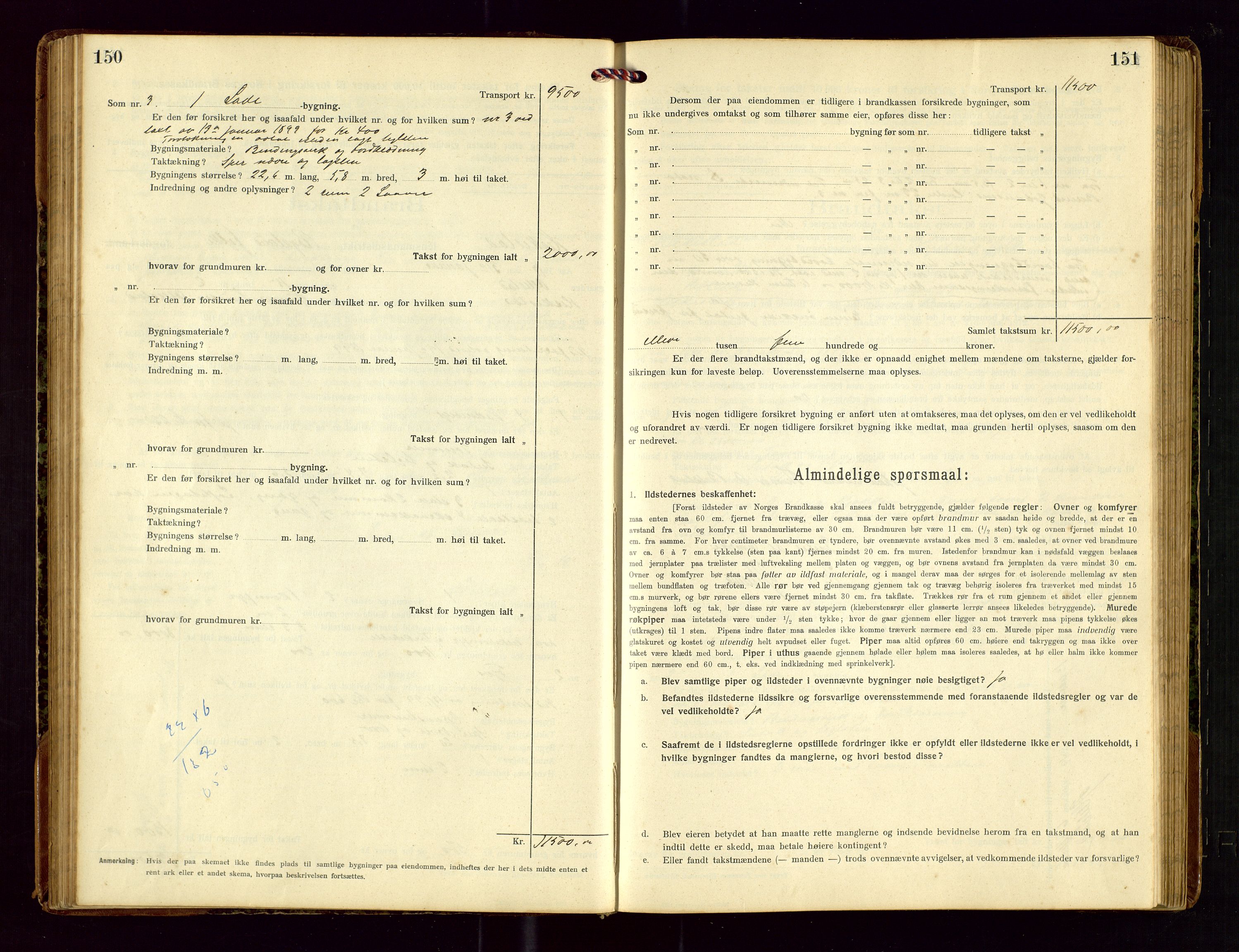 Heskestad lensmannskontor, AV/SAST-A-100304/Gob/L0002: "Brandtakstprotokol", 1915-1922, p. 150-151