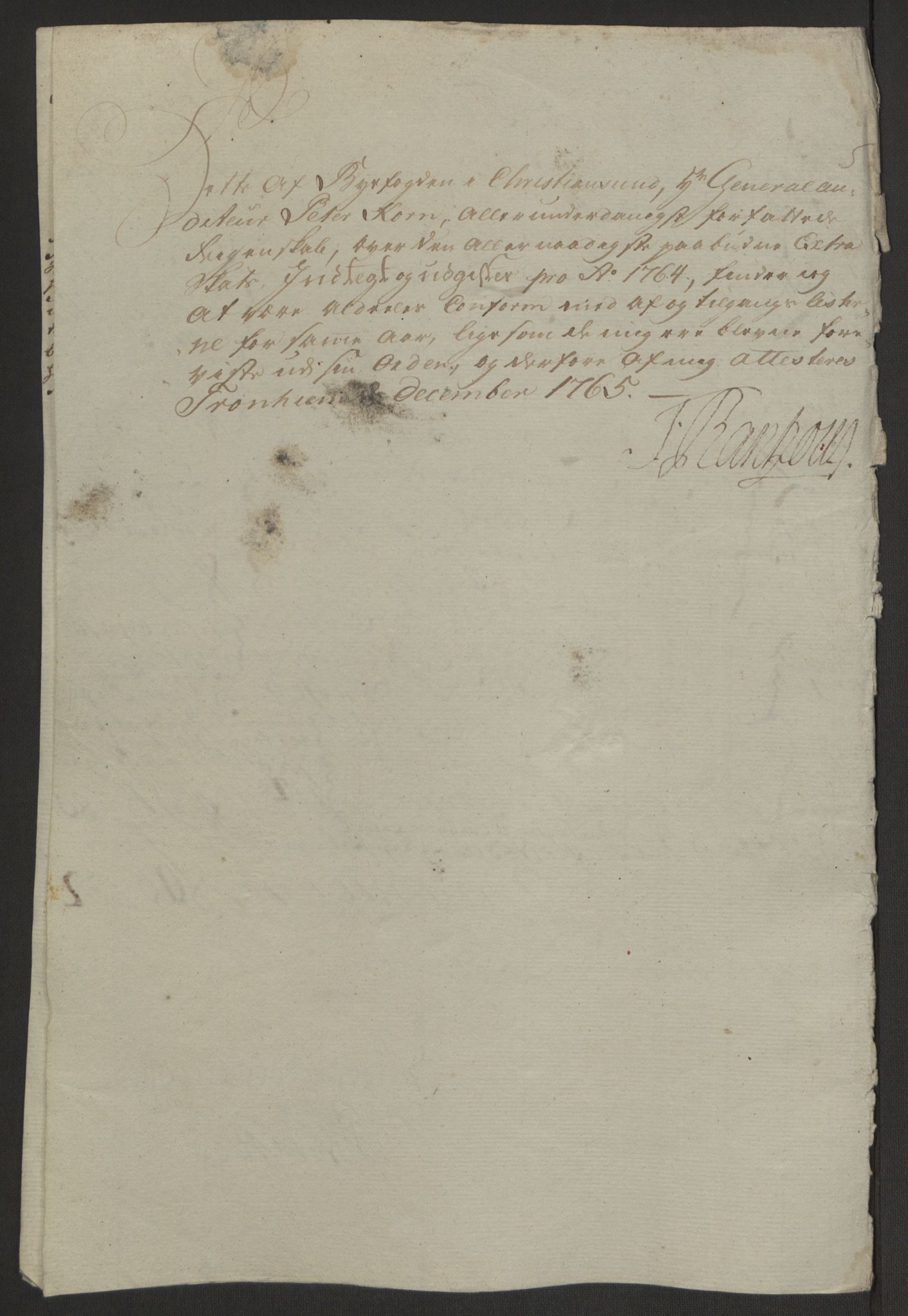 Rentekammeret inntil 1814, Reviderte regnskaper, Byregnskaper, AV/RA-EA-4066/R/Rr/L0495/0004: [R1] Kontribusjonsregnskap / Ekstraskatt, 1762-1772, p. 32