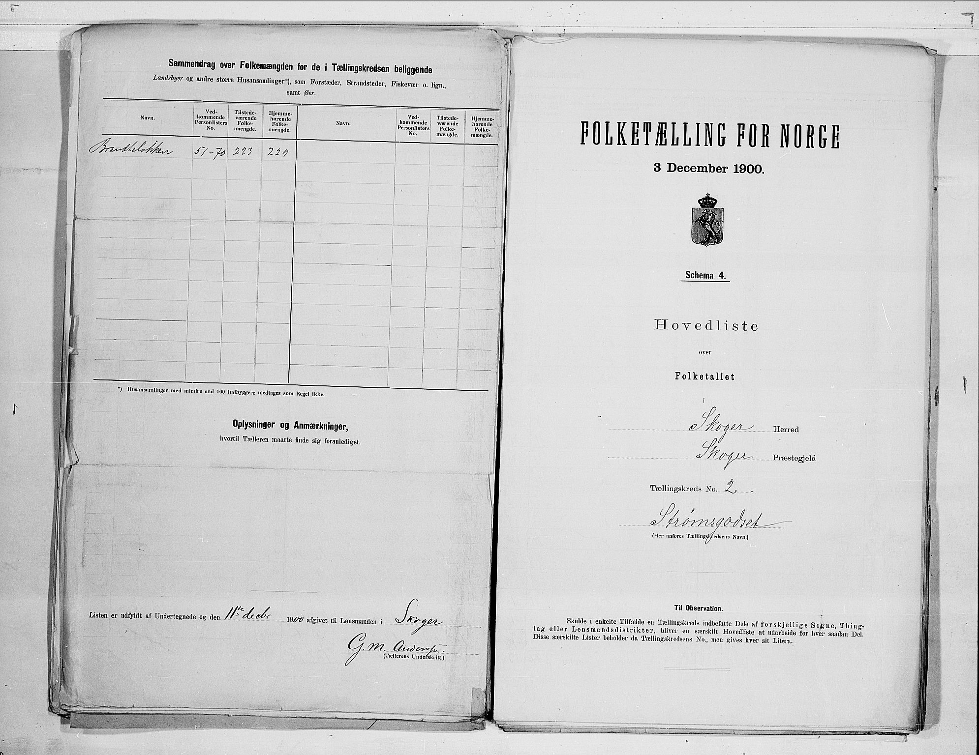 RA, 1900 census for Skoger, 1900, p. 6