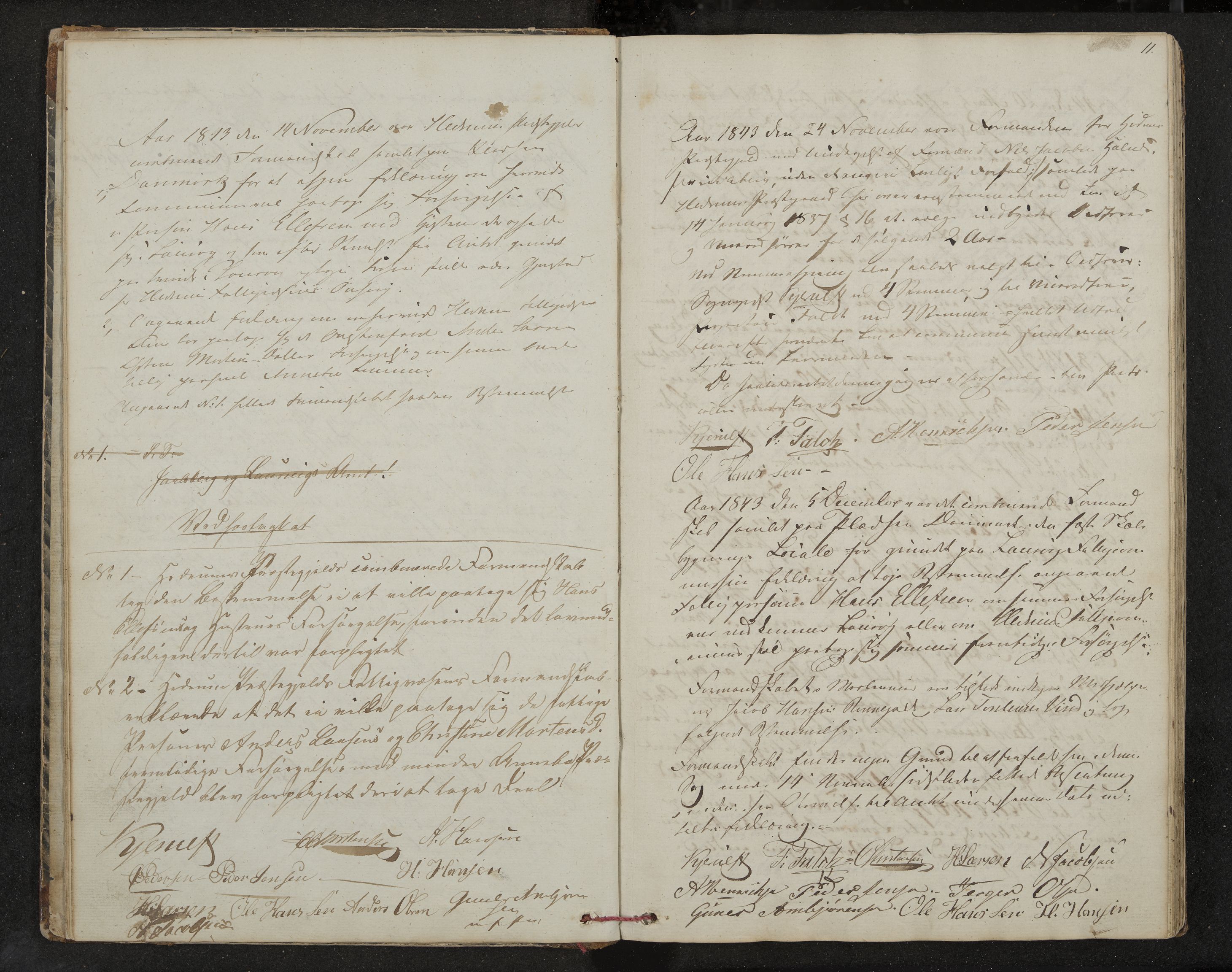 Hedrum formannskap og sentraladministrasjon, IKAK/0727021/A/Aa/L0001: Møtebok med register, 1837-1853, p. 11
