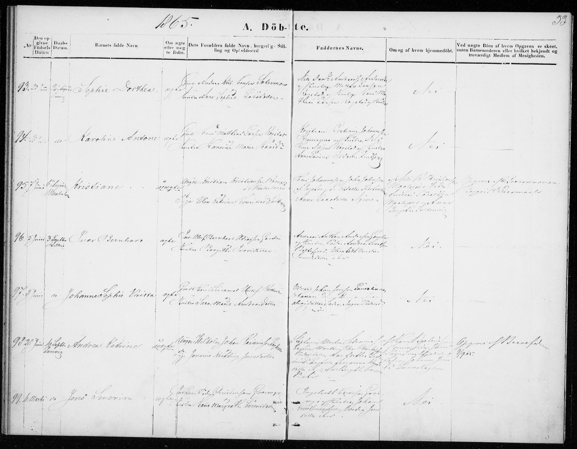 Lenvik sokneprestembete, SATØ/S-1310/H/Ha/Haa/L0008kirke: Parish register (official) no. 8, 1864-1865, p. 33