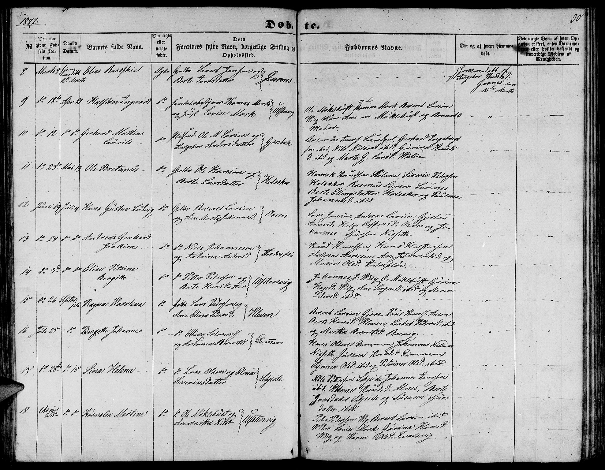 Ministerialprotokoller, klokkerbøker og fødselsregistre - Møre og Romsdal, SAT/A-1454/509/L0111: Parish register (copy) no. 509C01, 1854-1882, p. 50
