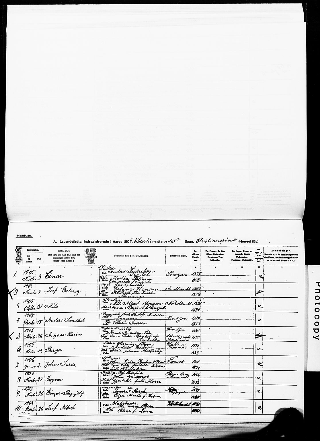 Ministerialprotokoller, klokkerbøker og fødselsregistre - Møre og Romsdal, AV/SAT-A-1454/572/L0858: Parish register (official) no. 572D02, 1903-1912