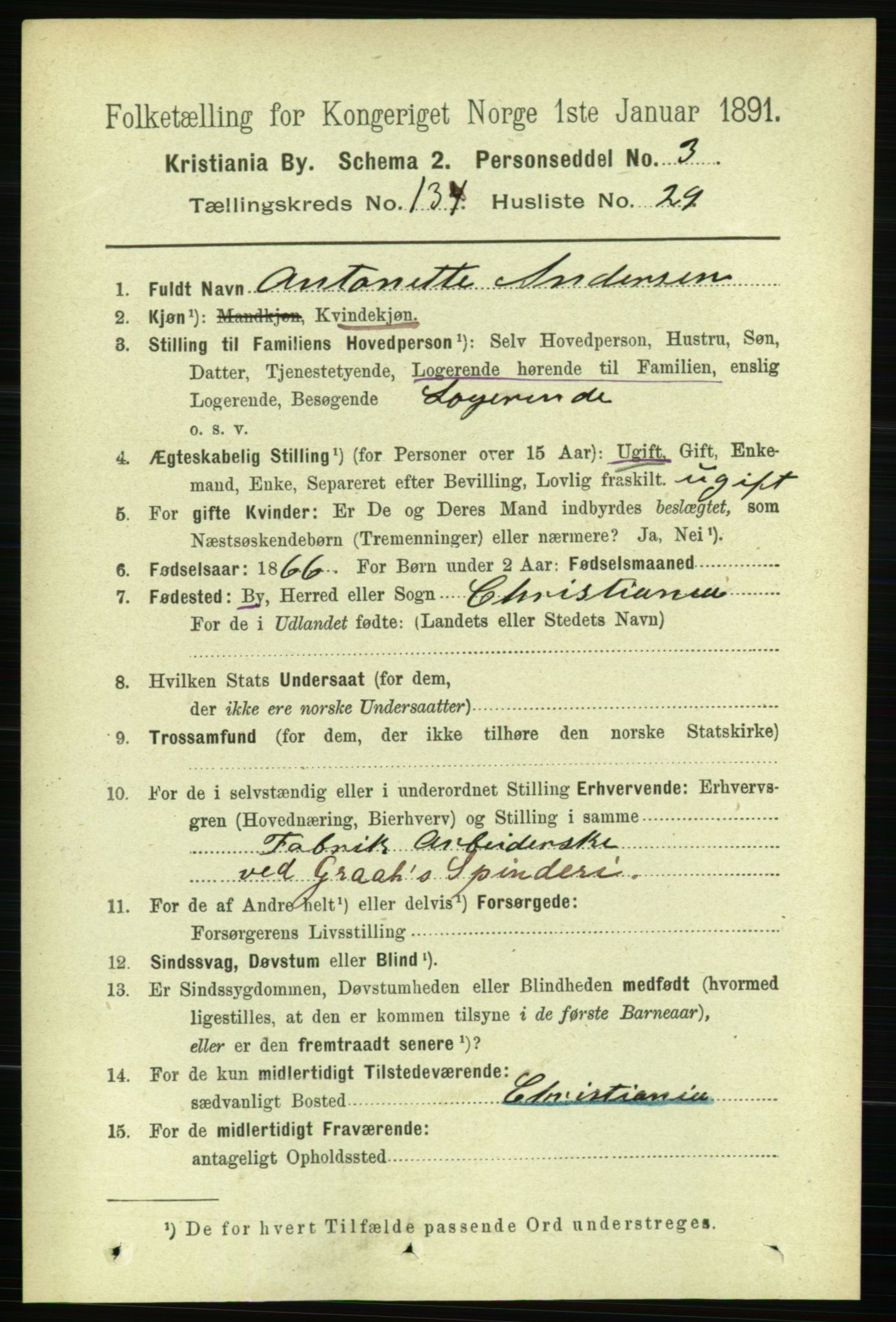 RA, 1891 census for 0301 Kristiania, 1891, p. 74056