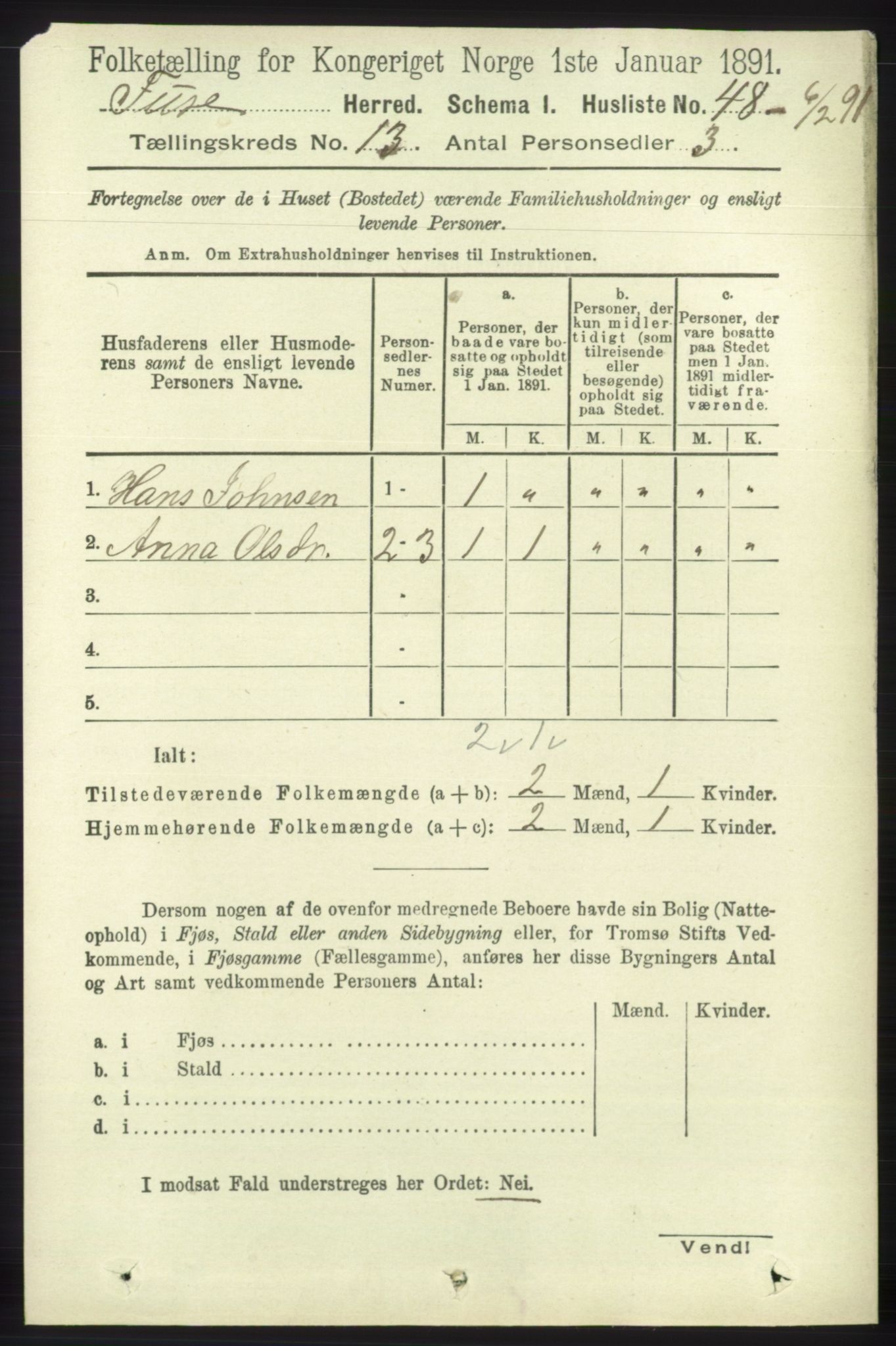 RA, 1891 census for 1241 Fusa, 1891, p. 2839