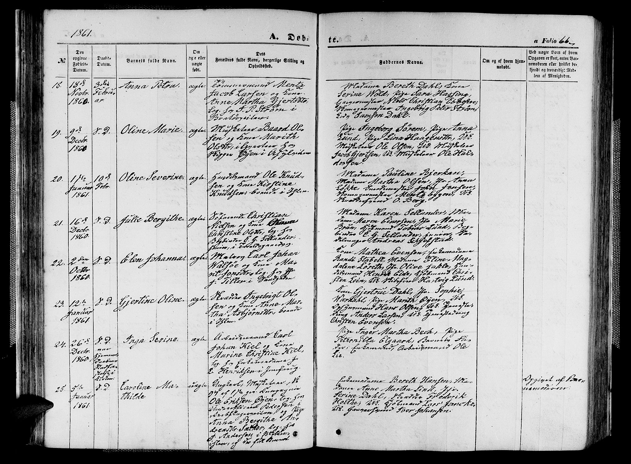 Ministerialprotokoller, klokkerbøker og fødselsregistre - Sør-Trøndelag, AV/SAT-A-1456/602/L0139: Parish register (copy) no. 602C07, 1859-1864, p. 66