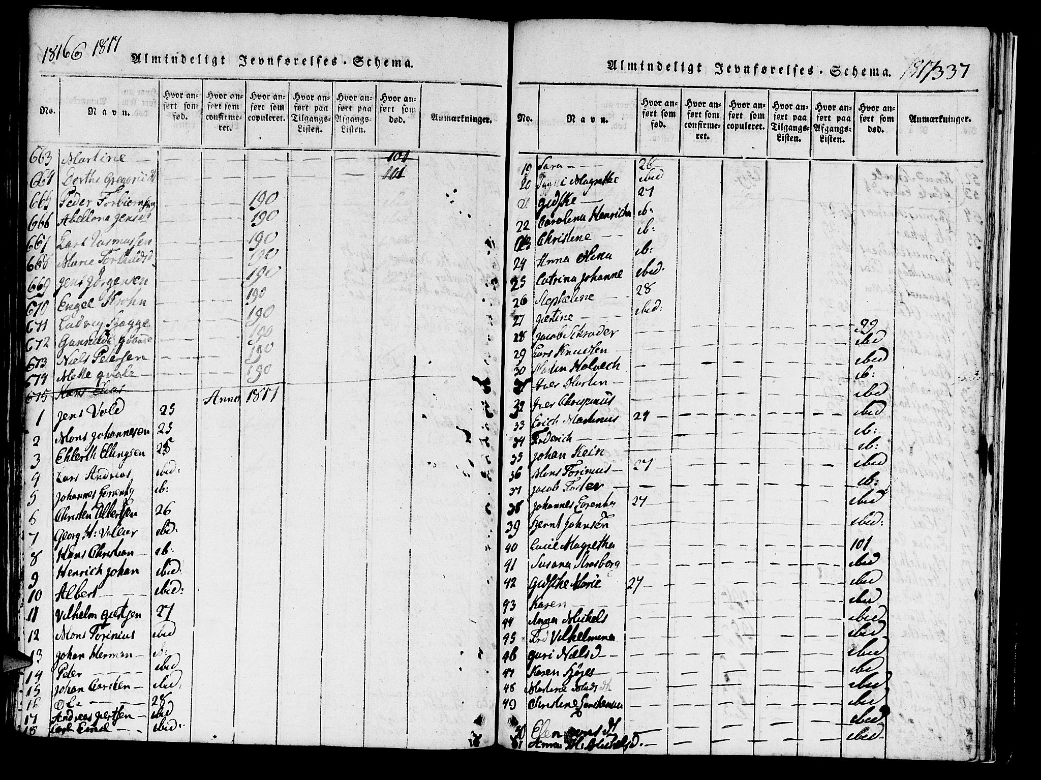 Domkirken sokneprestembete, SAB/A-74801/H/Haa/L0010: Parish register (official) no. A 10, 1816-1821, p. 337
